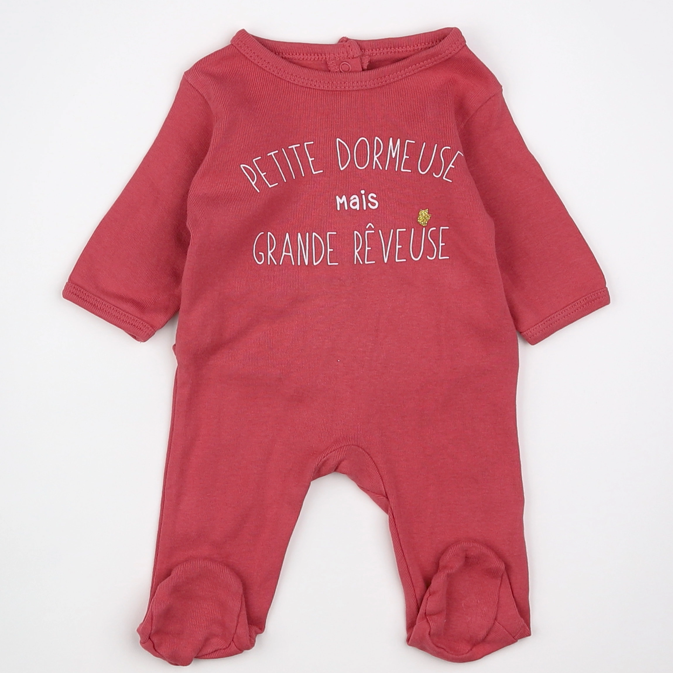 Vertbaudet - pyjama coton rose - 1 mois