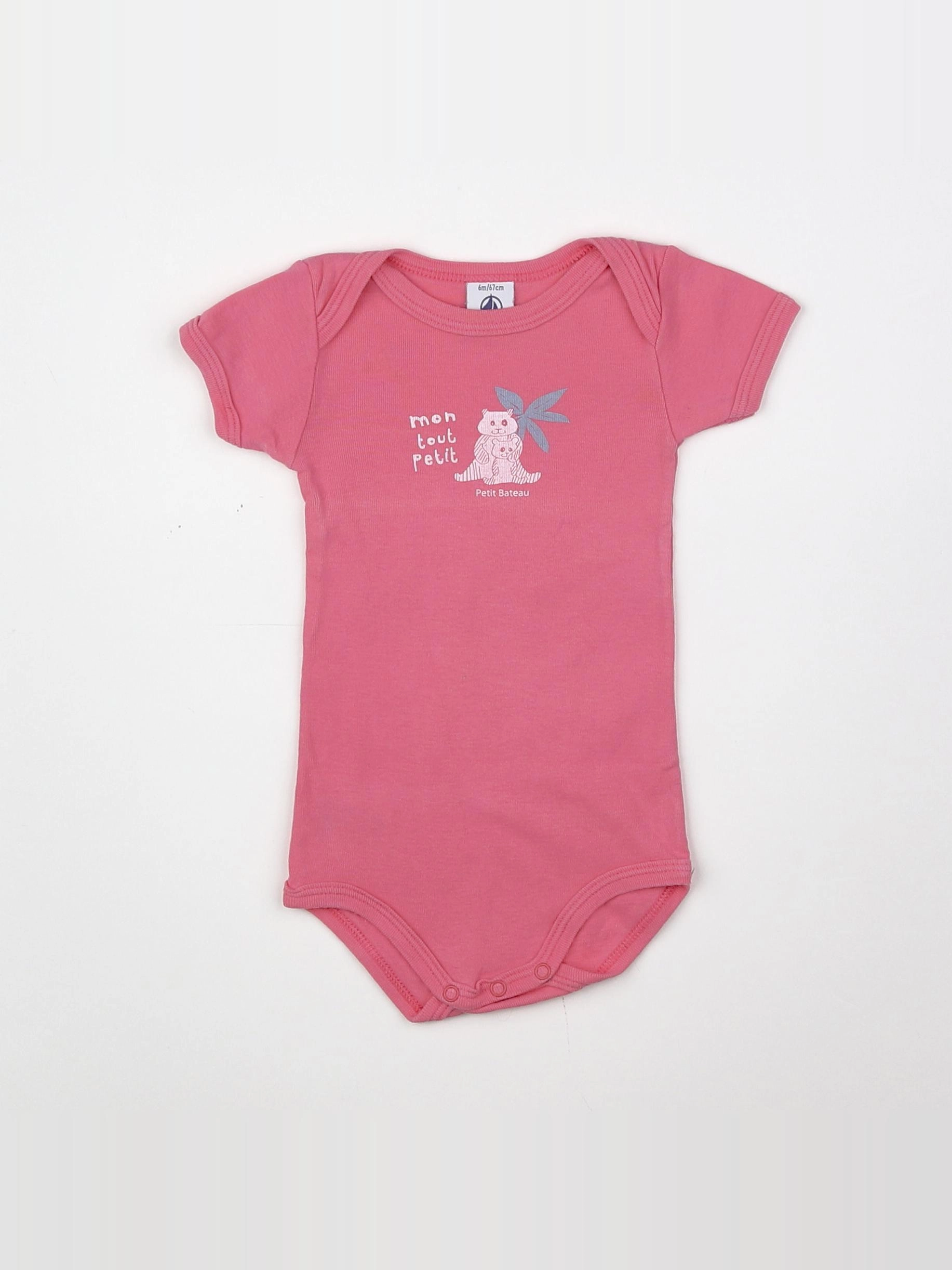 Petit Bateau - body rose - 6 mois