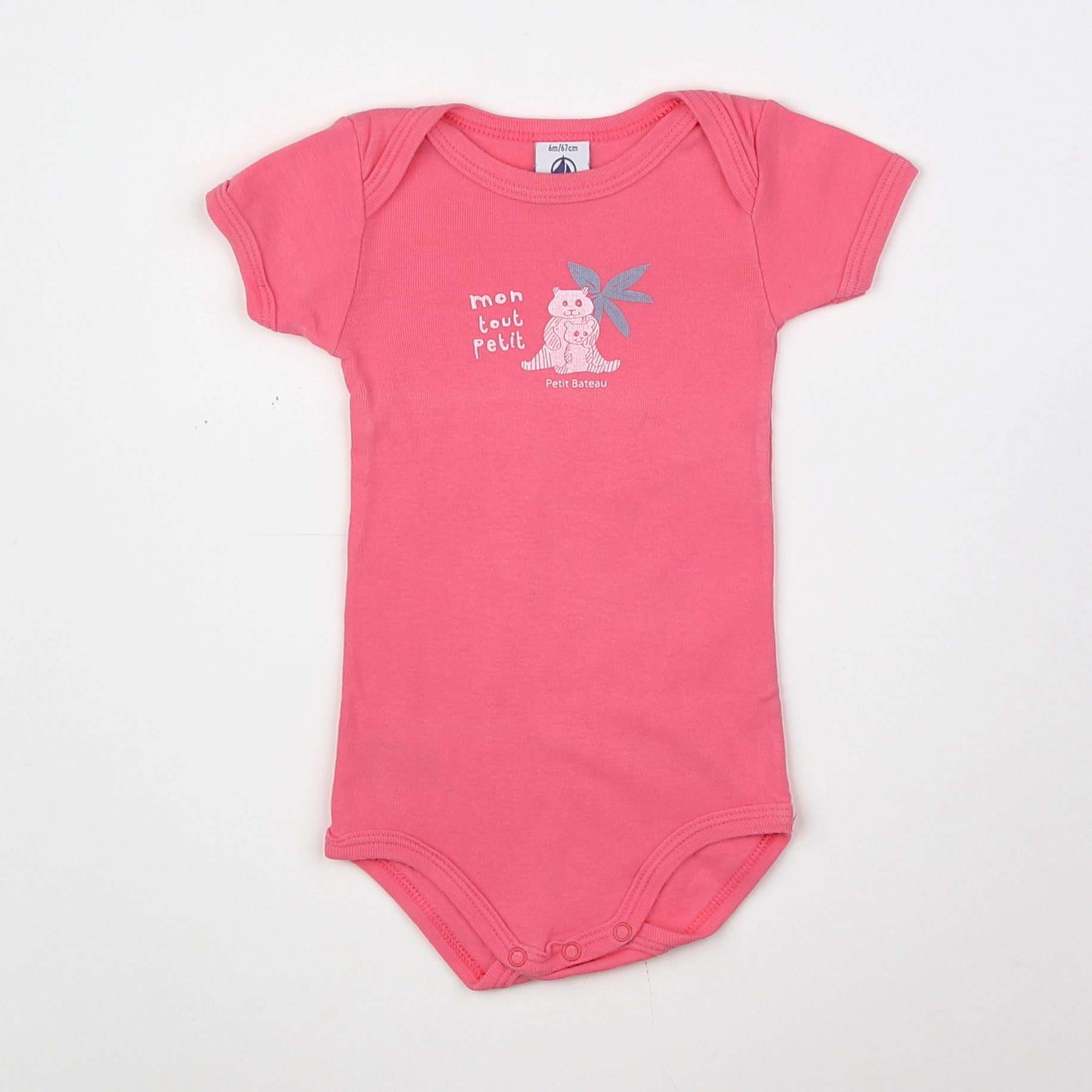 Petit Bateau - body rose - 6 mois