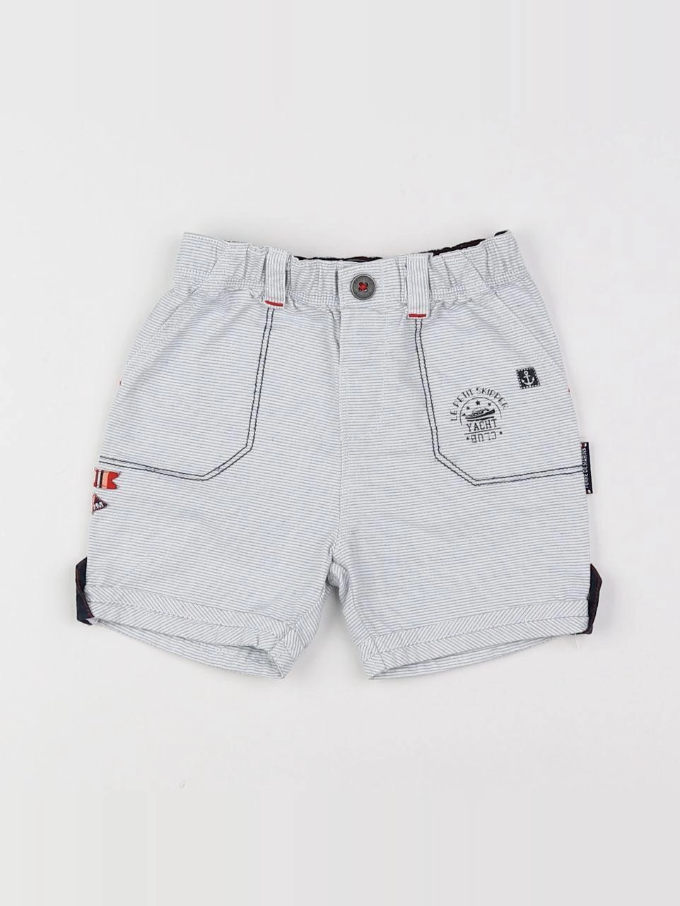 Terre de marins - short blanc, bleu - 12 mois
