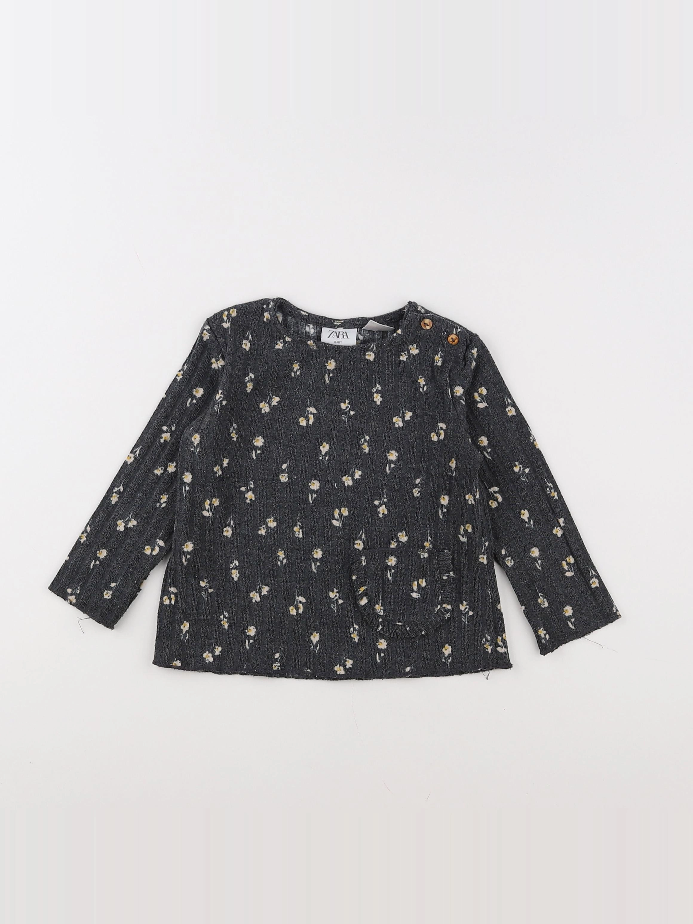Zara - tee-shirt gris, jaune - 9/12 mois