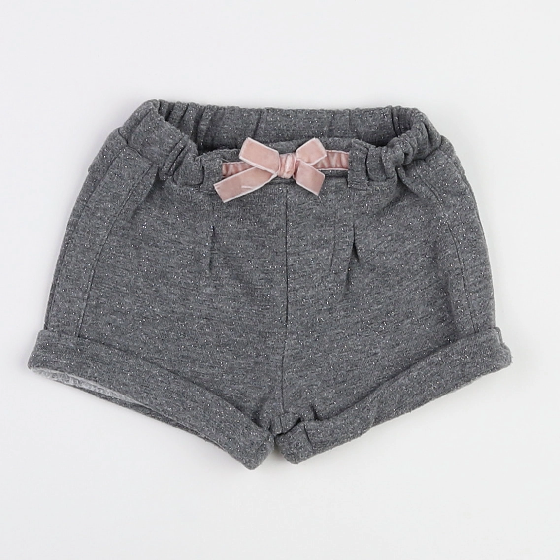 Vertbaudet - short gris, rose - 3 mois