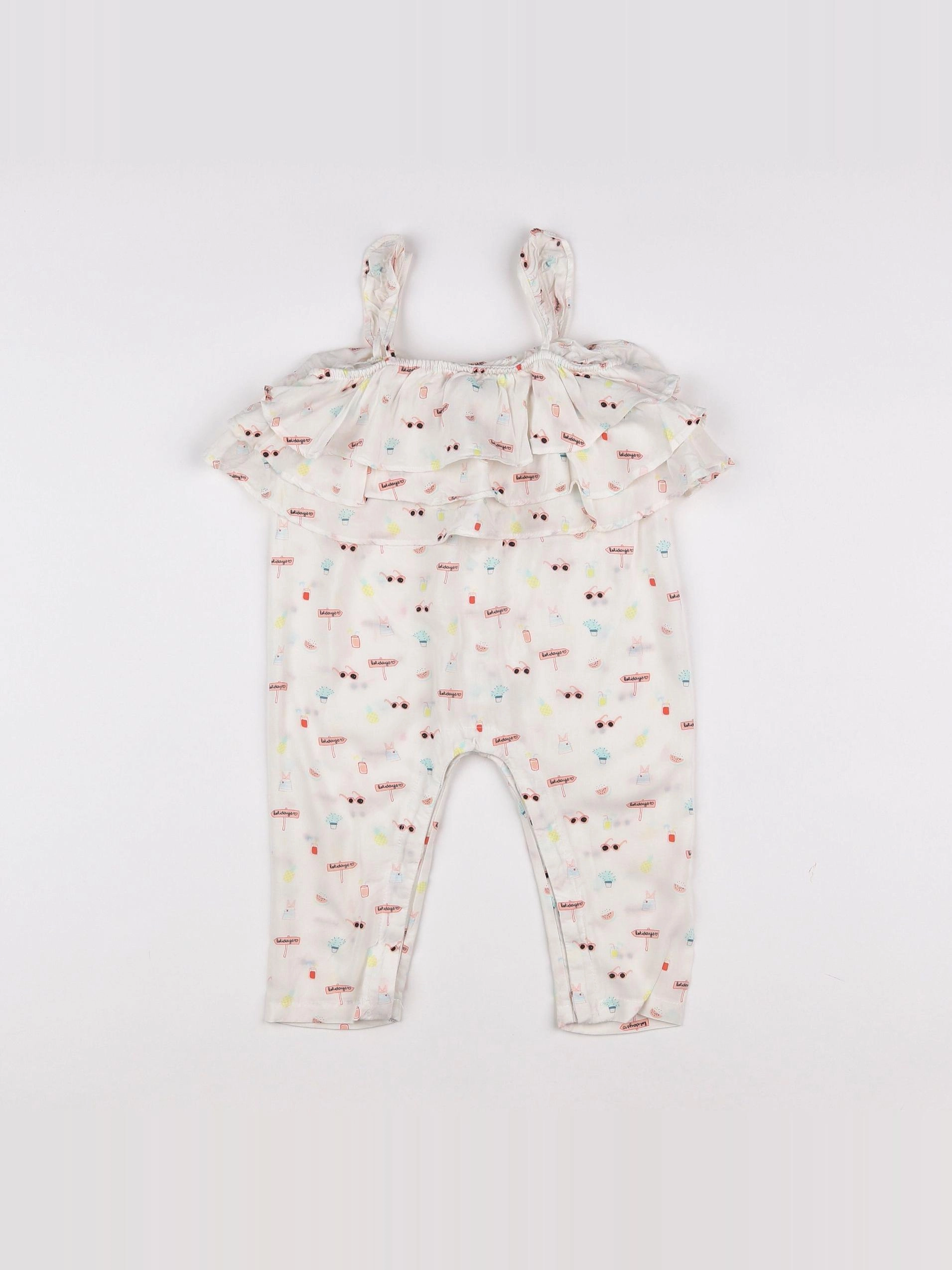 Vertbaudet - combinaison blanc, multicolore - 12/18 mois
