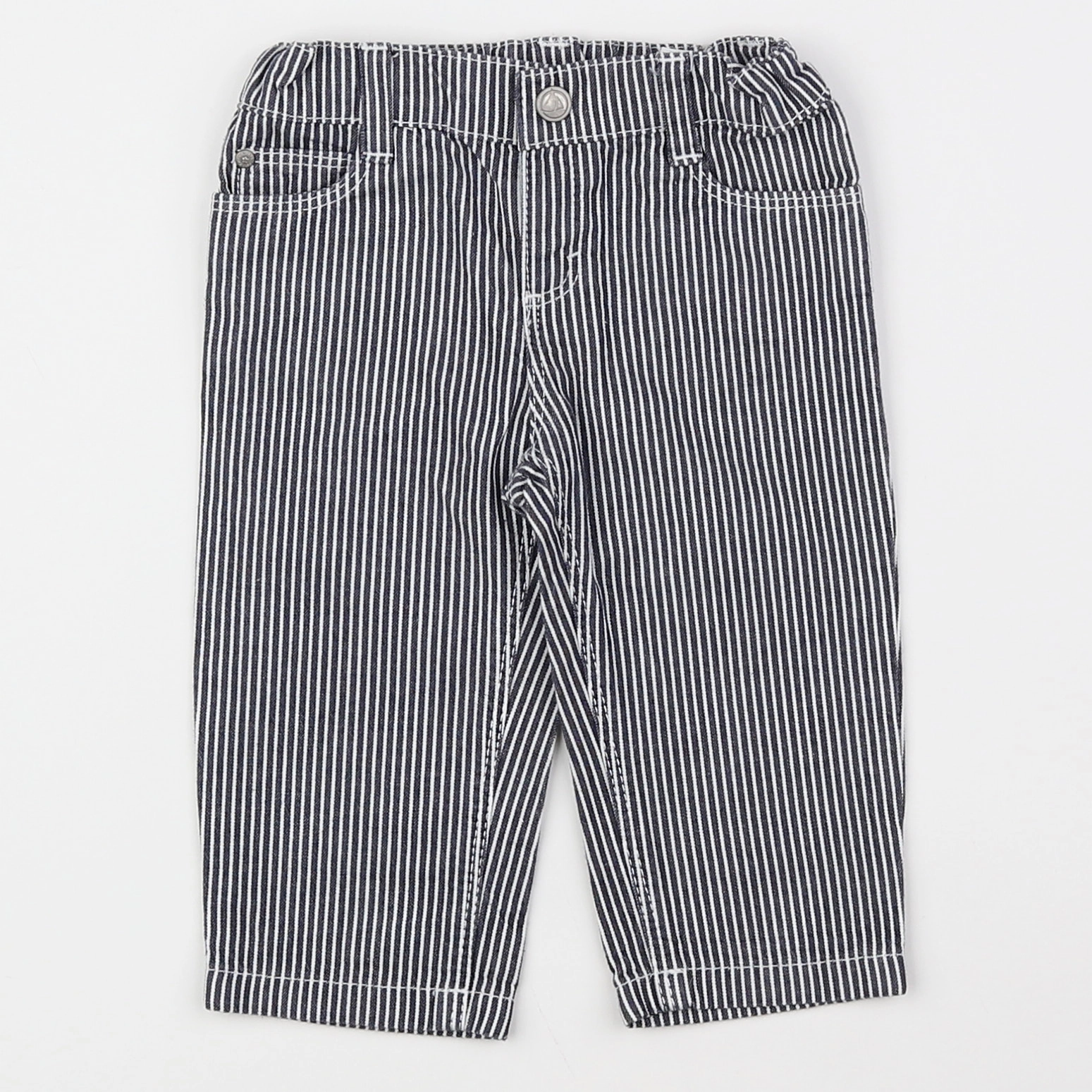 Petit Bateau - pantalon blanc, gris - 6 mois