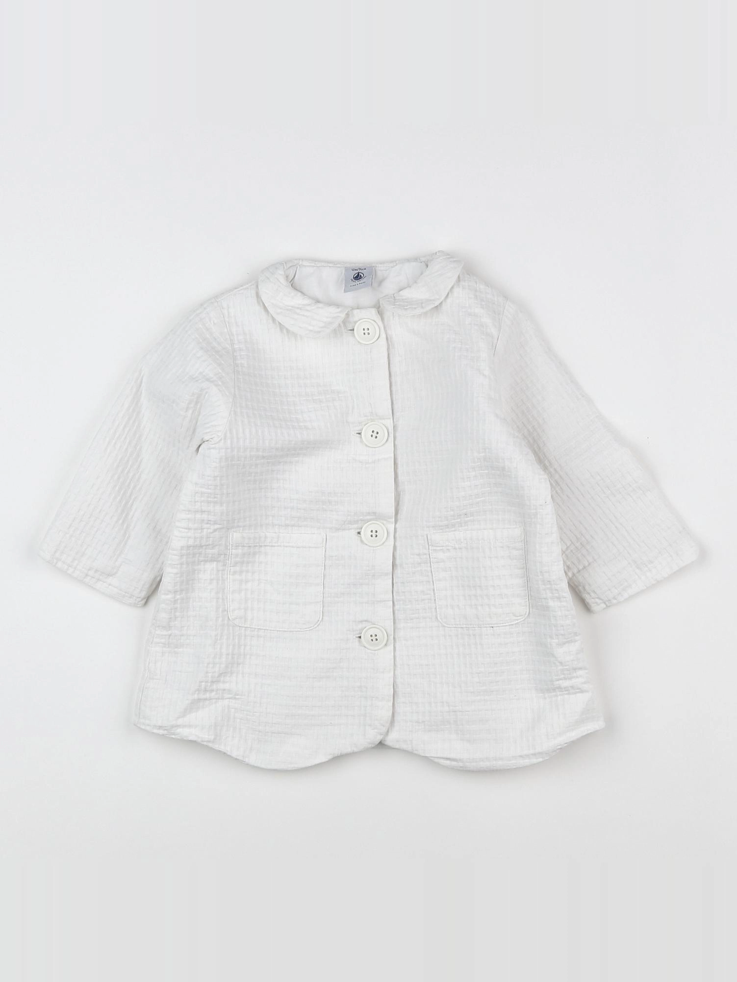 Petit Bateau - veste blanc - 12 mois