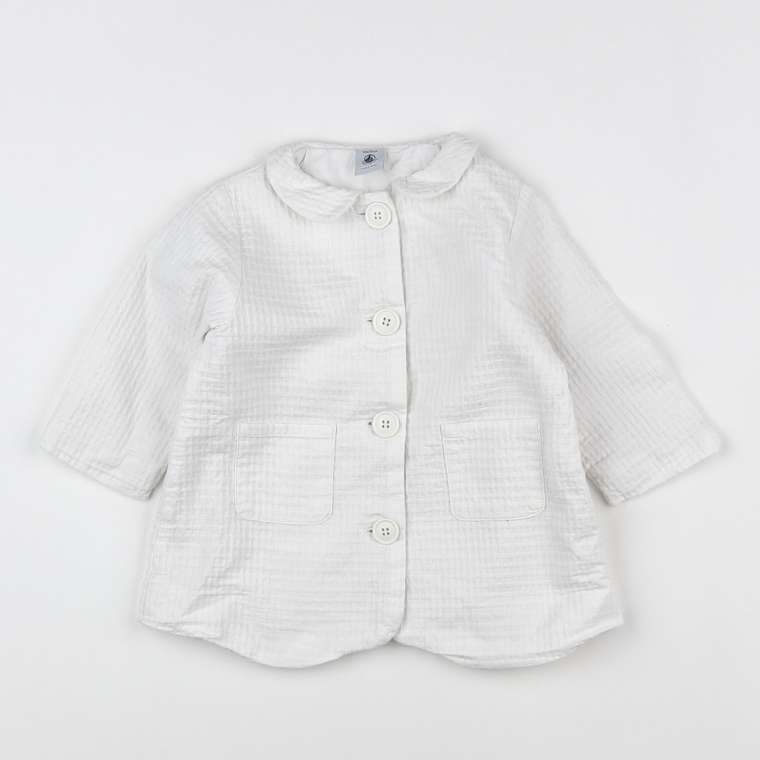 Petit Bateau - veste blanc - 12 mois