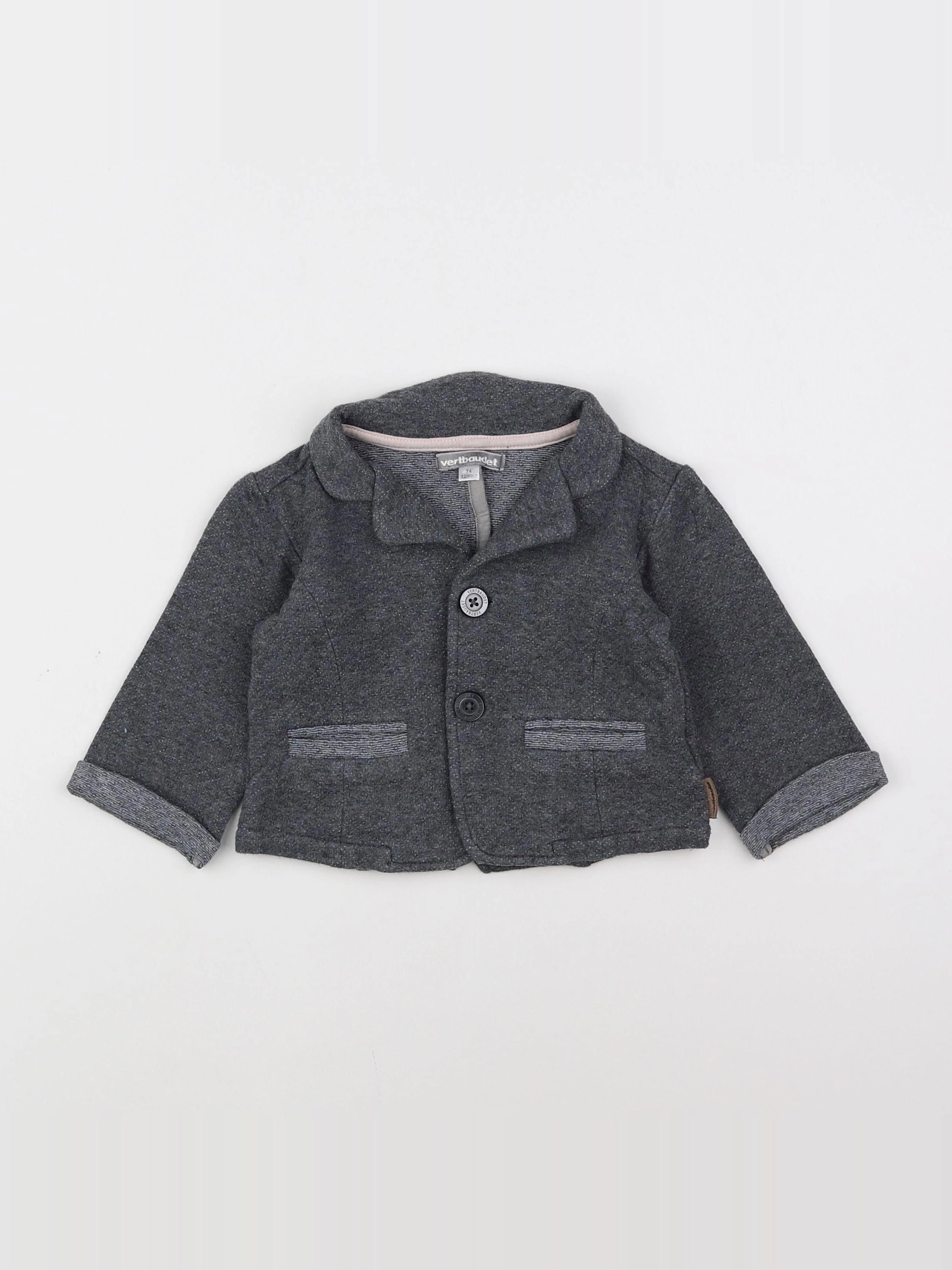 Vertbaudet - veste gris - 12 mois