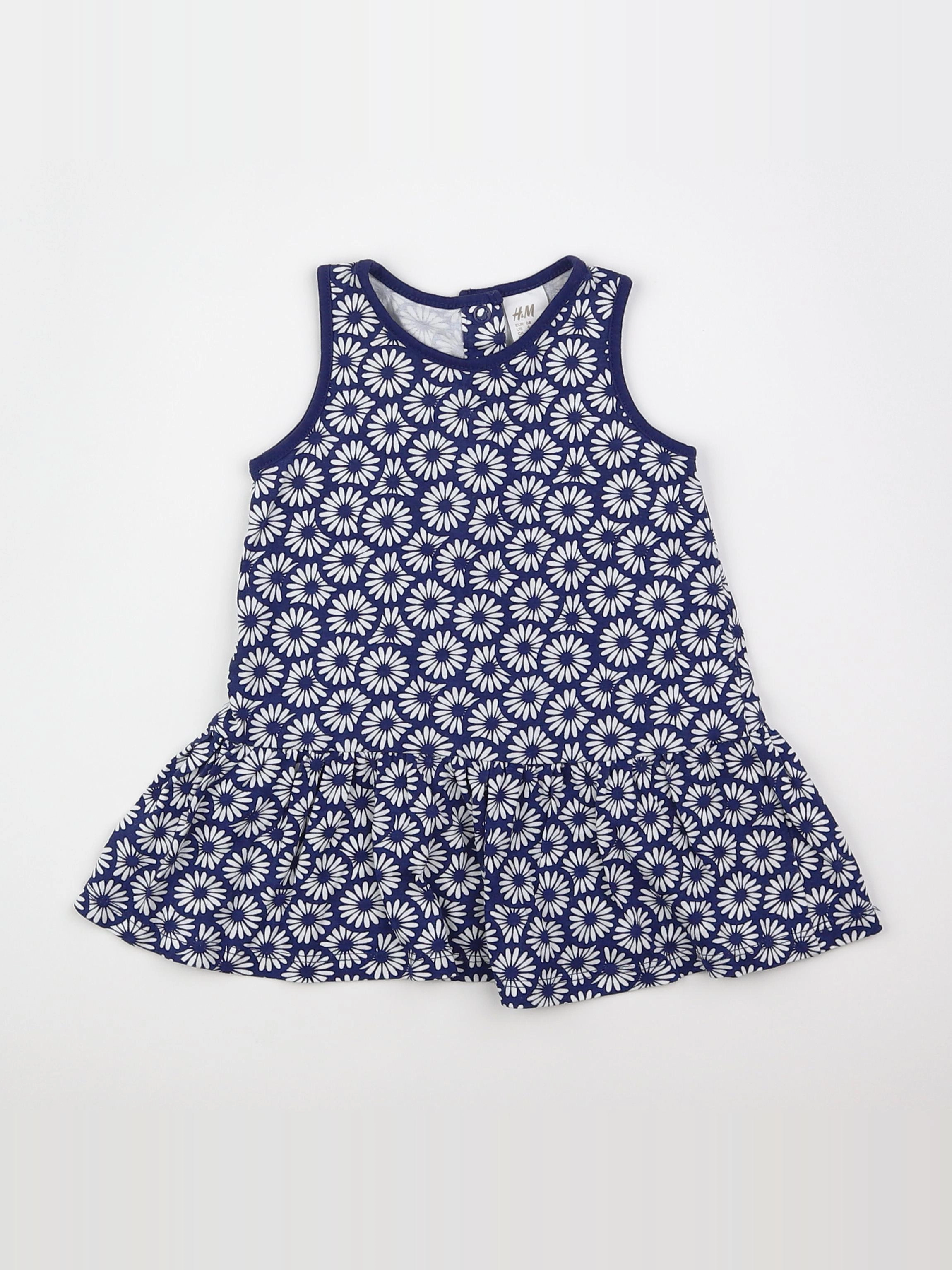 H&M - robe bleu - 6 mois