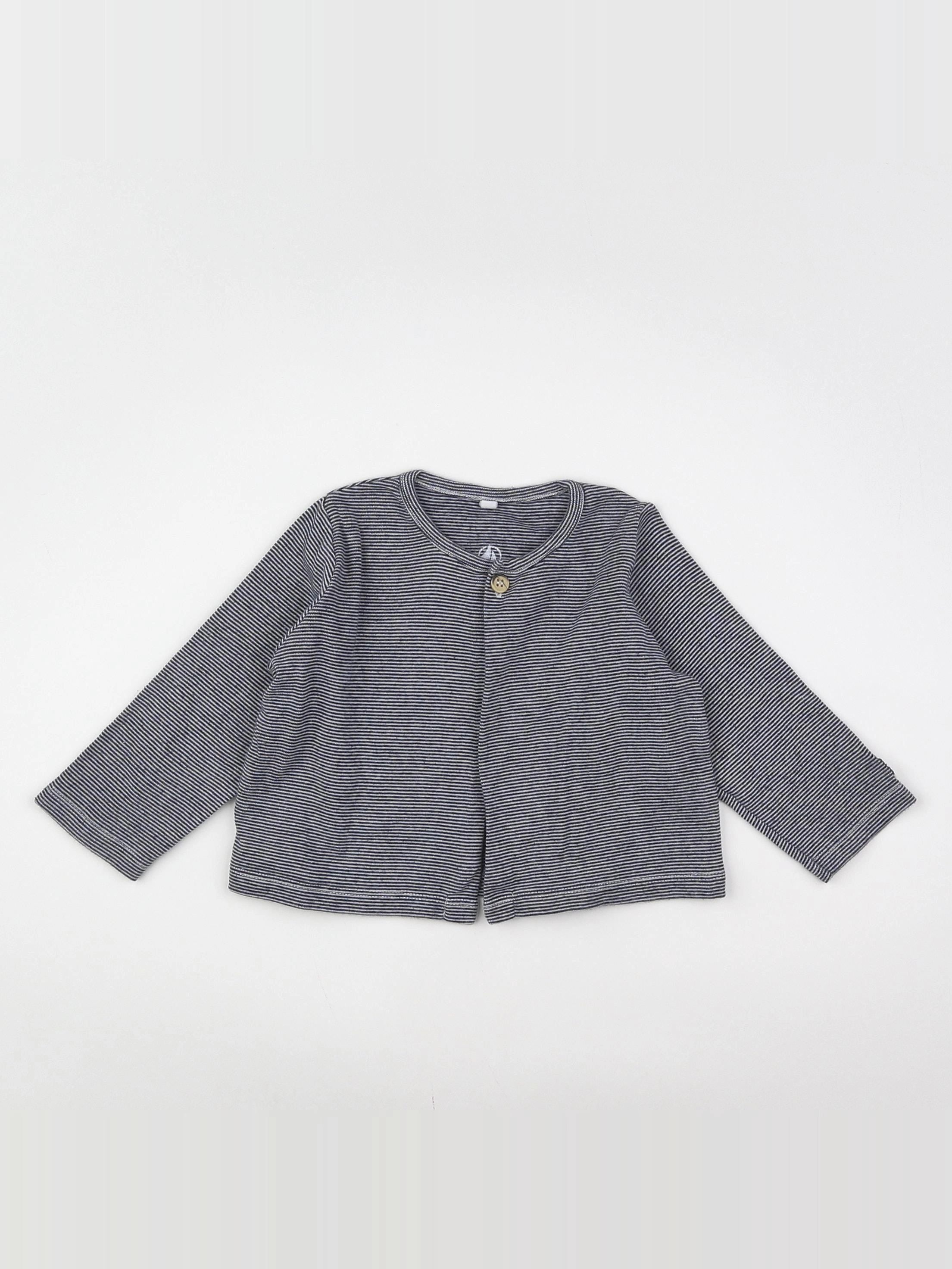 Petit Bateau - tee-shirt bleu - 12 mois