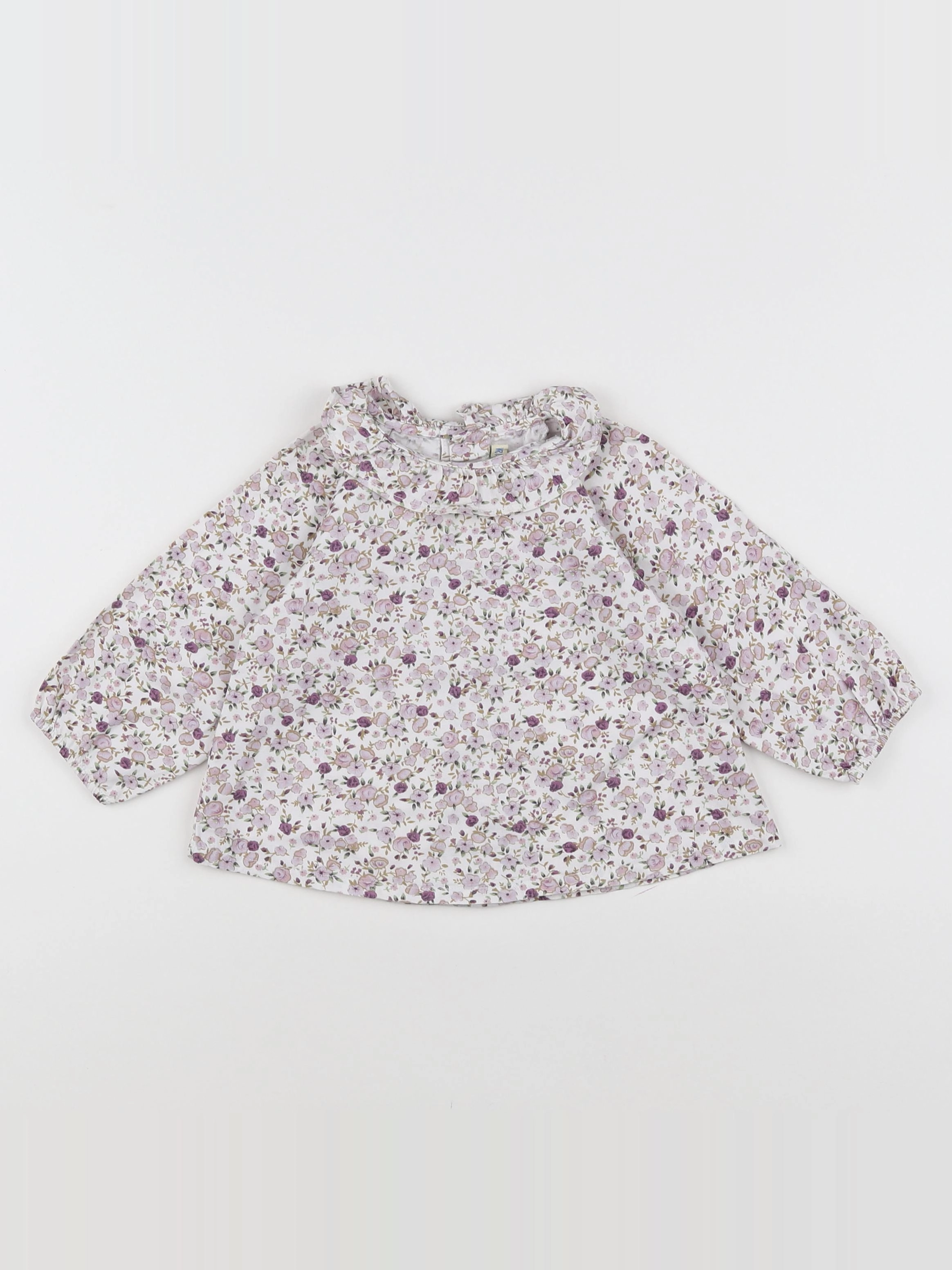Boutchou - blouse rose, violet - 12 mois