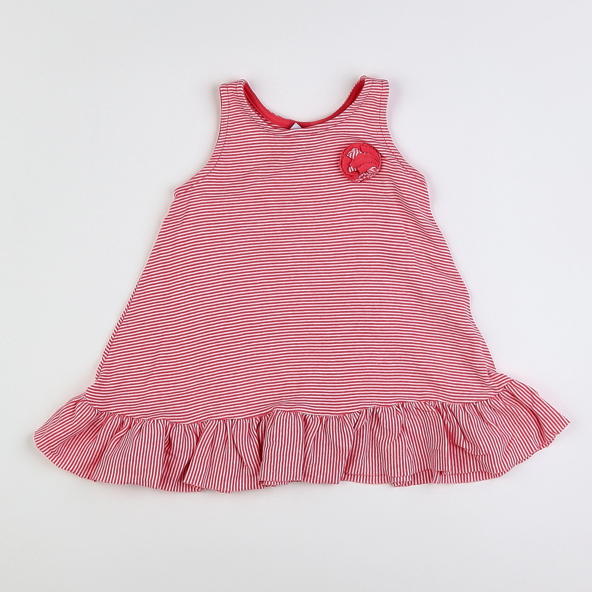 Petit Bateau - robe rose, blanc - 18 mois