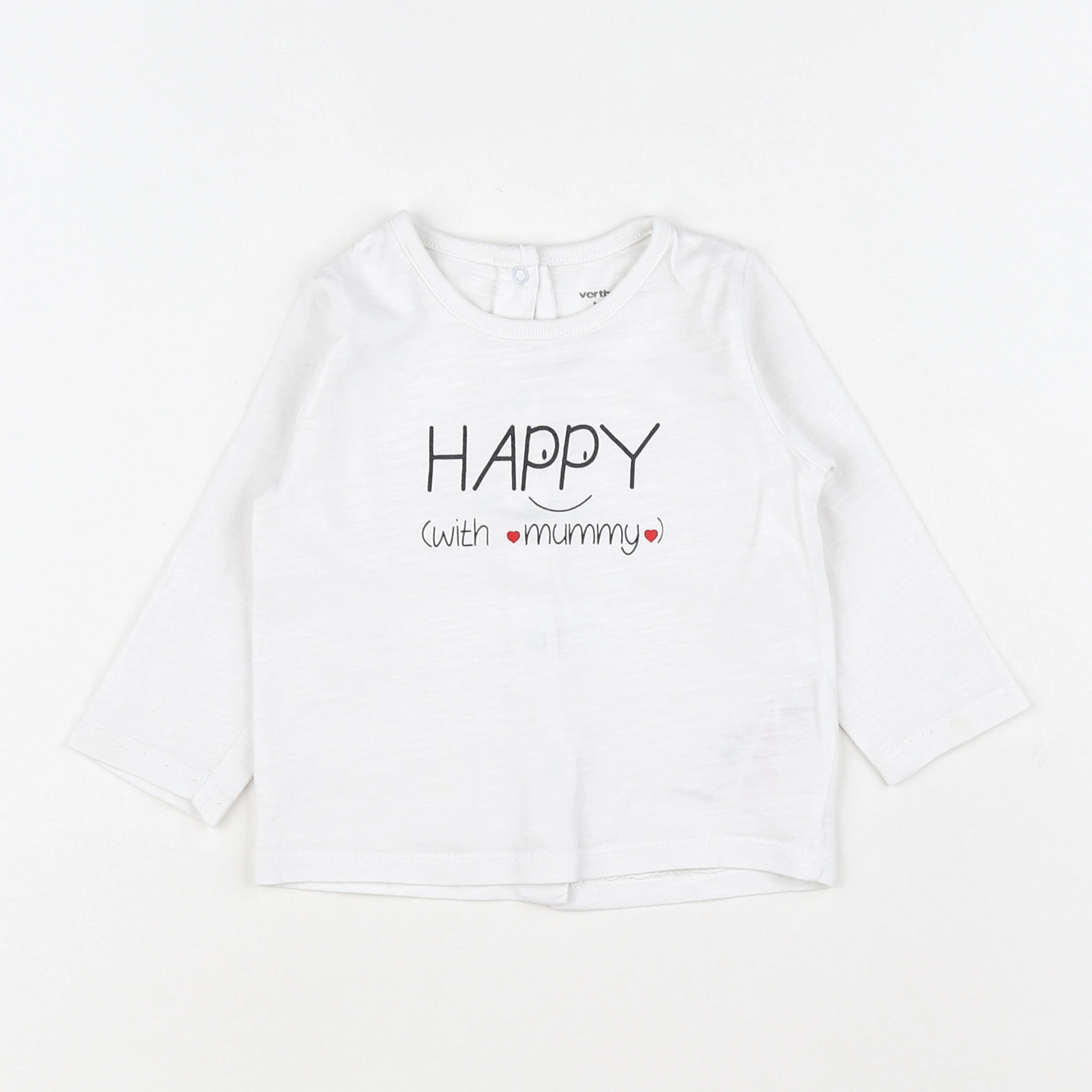 Vertbaudet - tee-shirt blanc - 9 mois