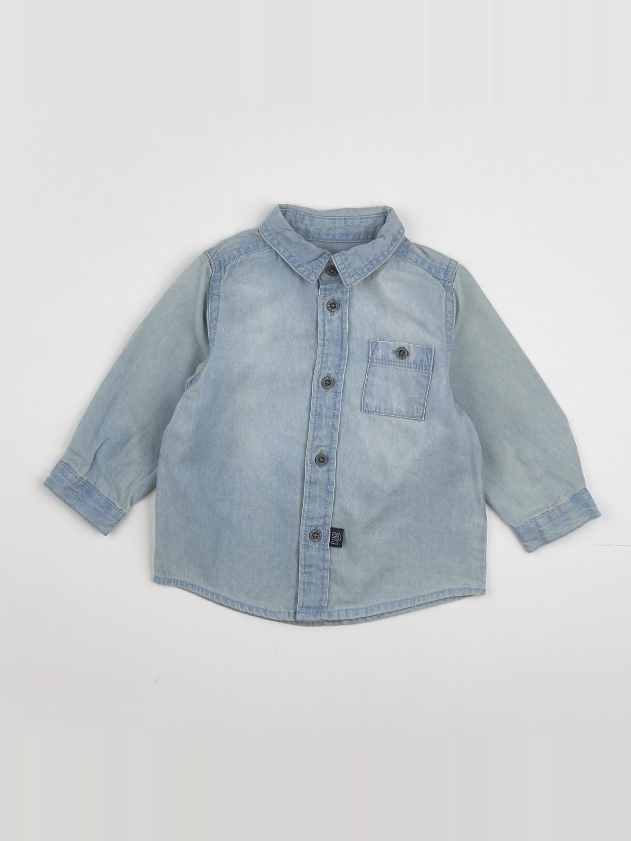Vertbaudet - chemise bleu - 9 mois