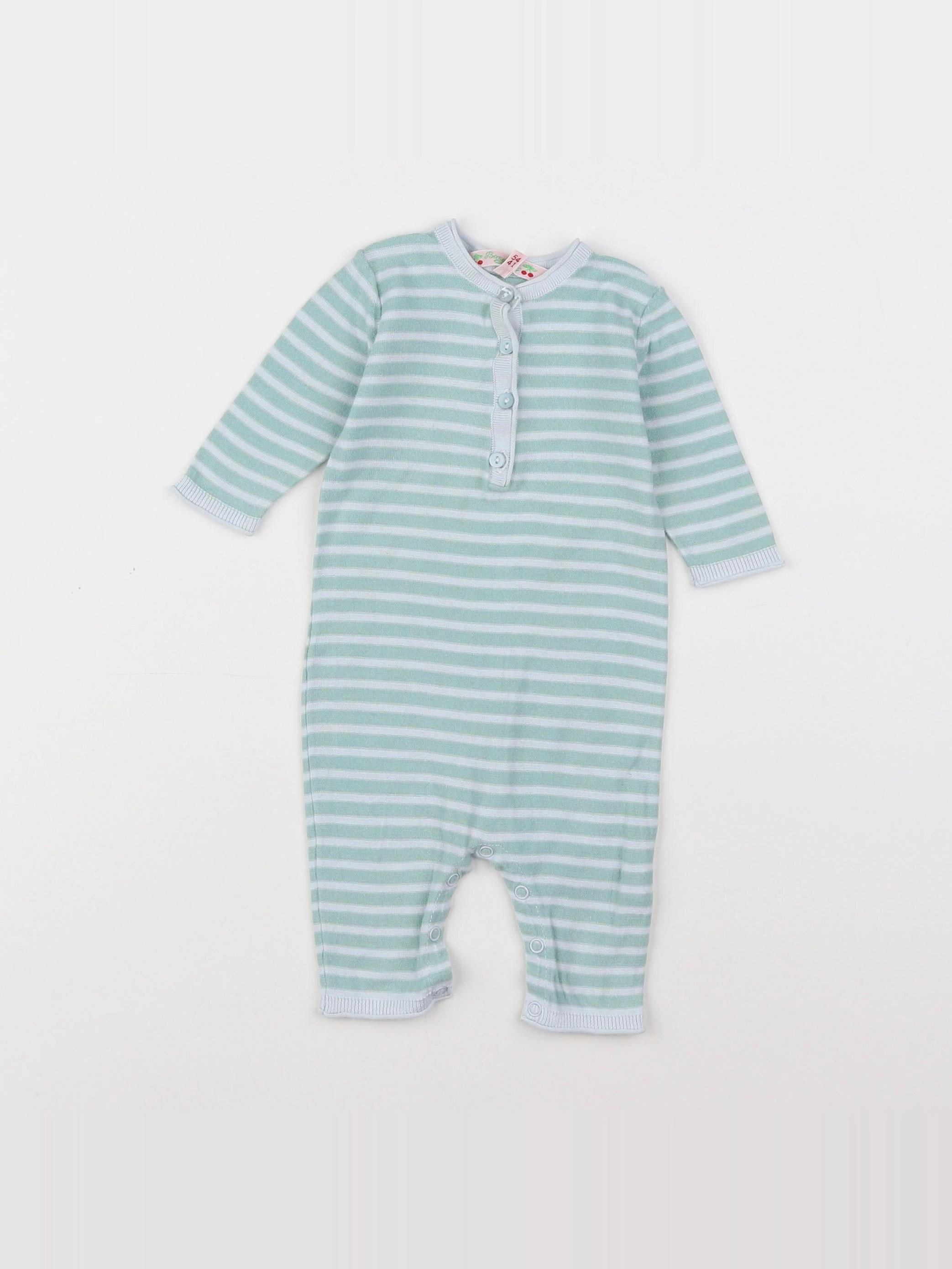Bonpoint - combinaison bleu, blanc - 1 mois