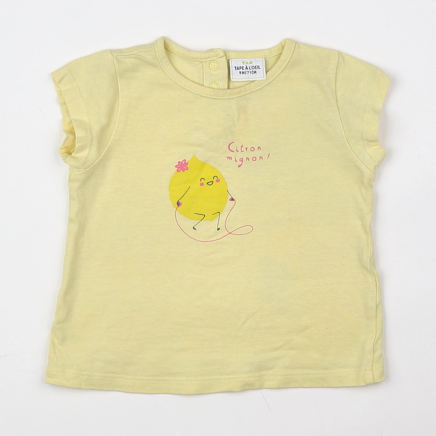 Tape à l'oeil - tee-shirt jaune - 9 mois