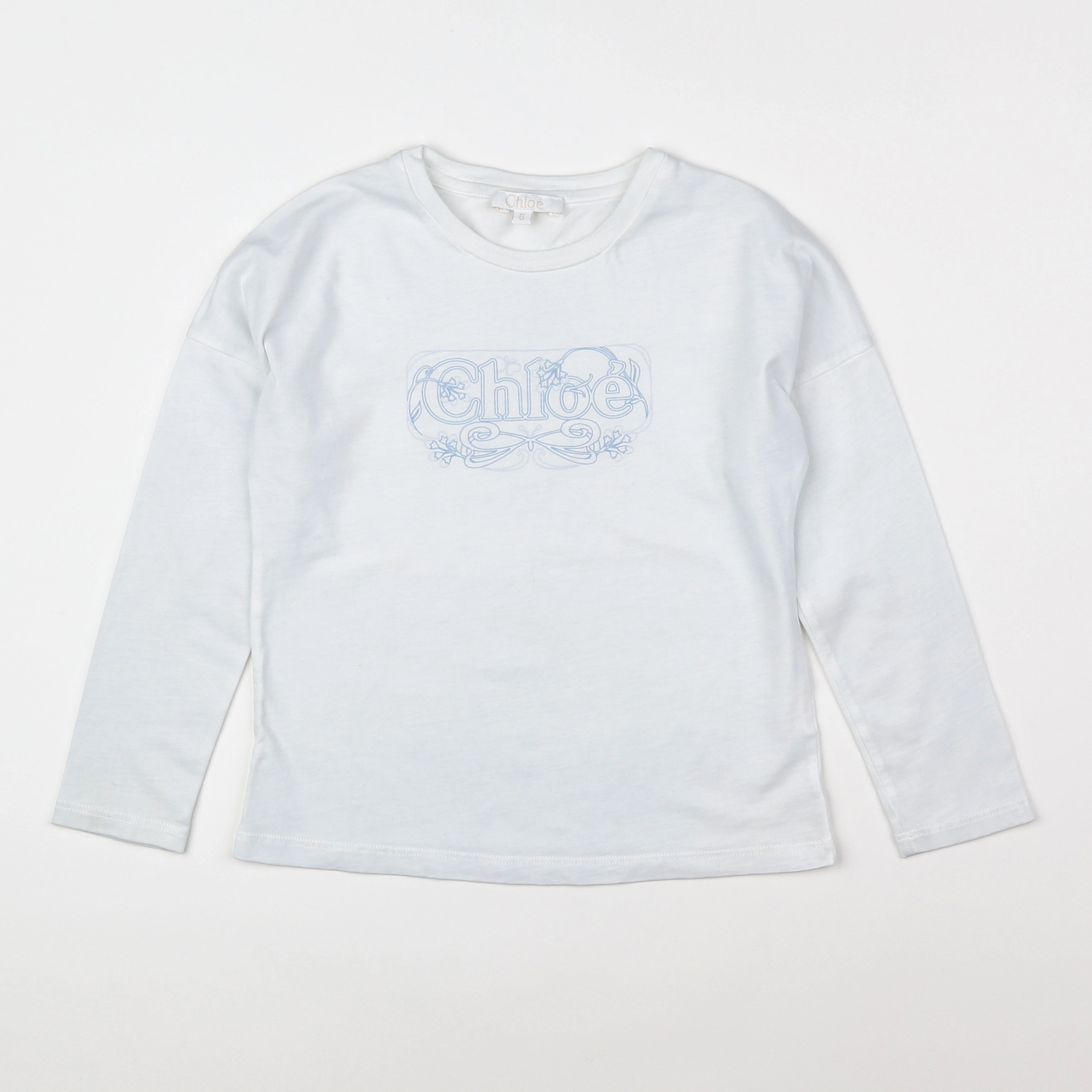 Chloé - tee-shirt blanc, bleu - 6 ans