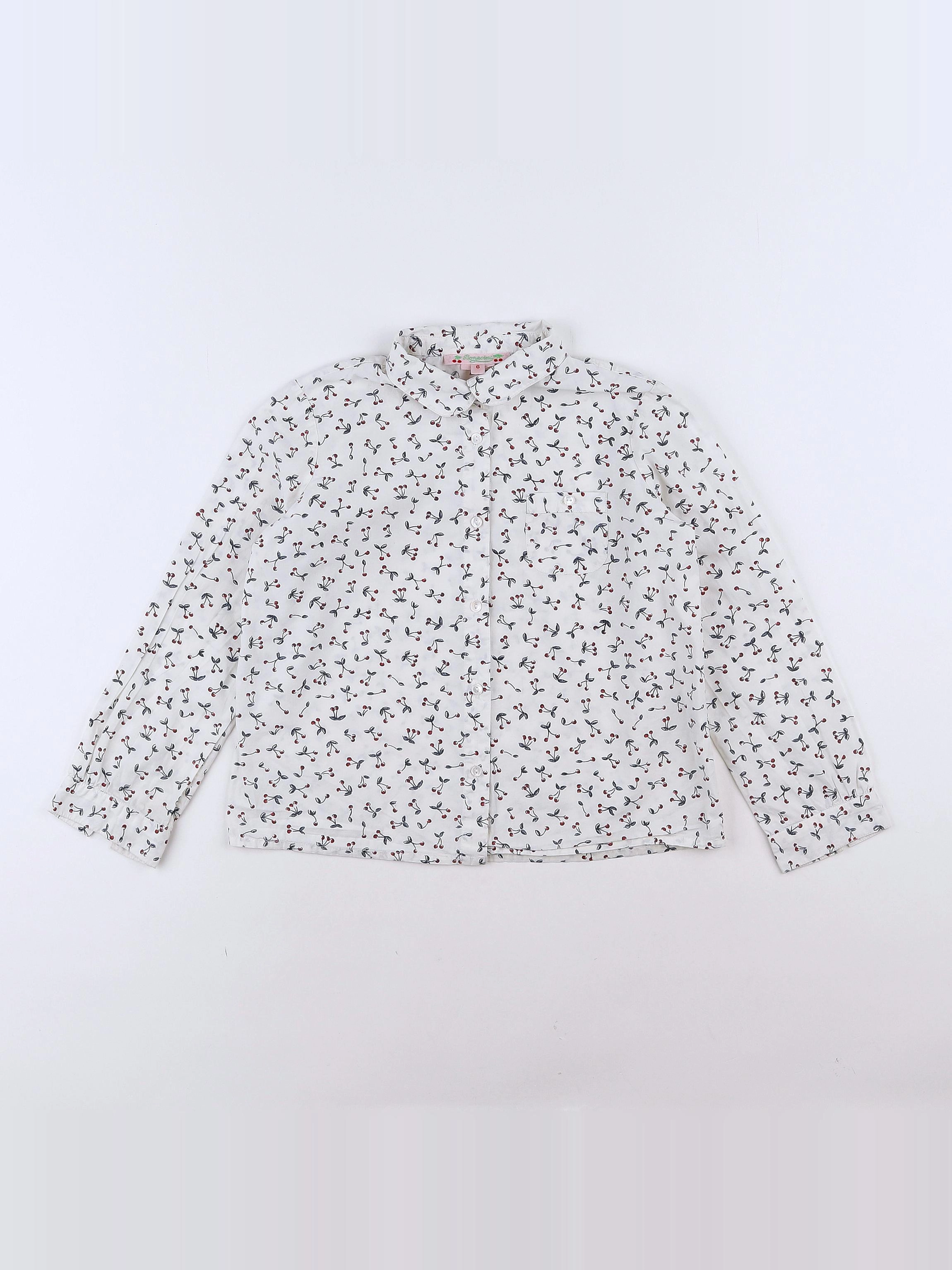 Bonton - chemise blanc, noir - 6 ans