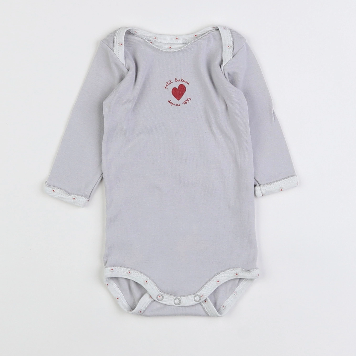 Petit Bateau - body gris - 3 mois