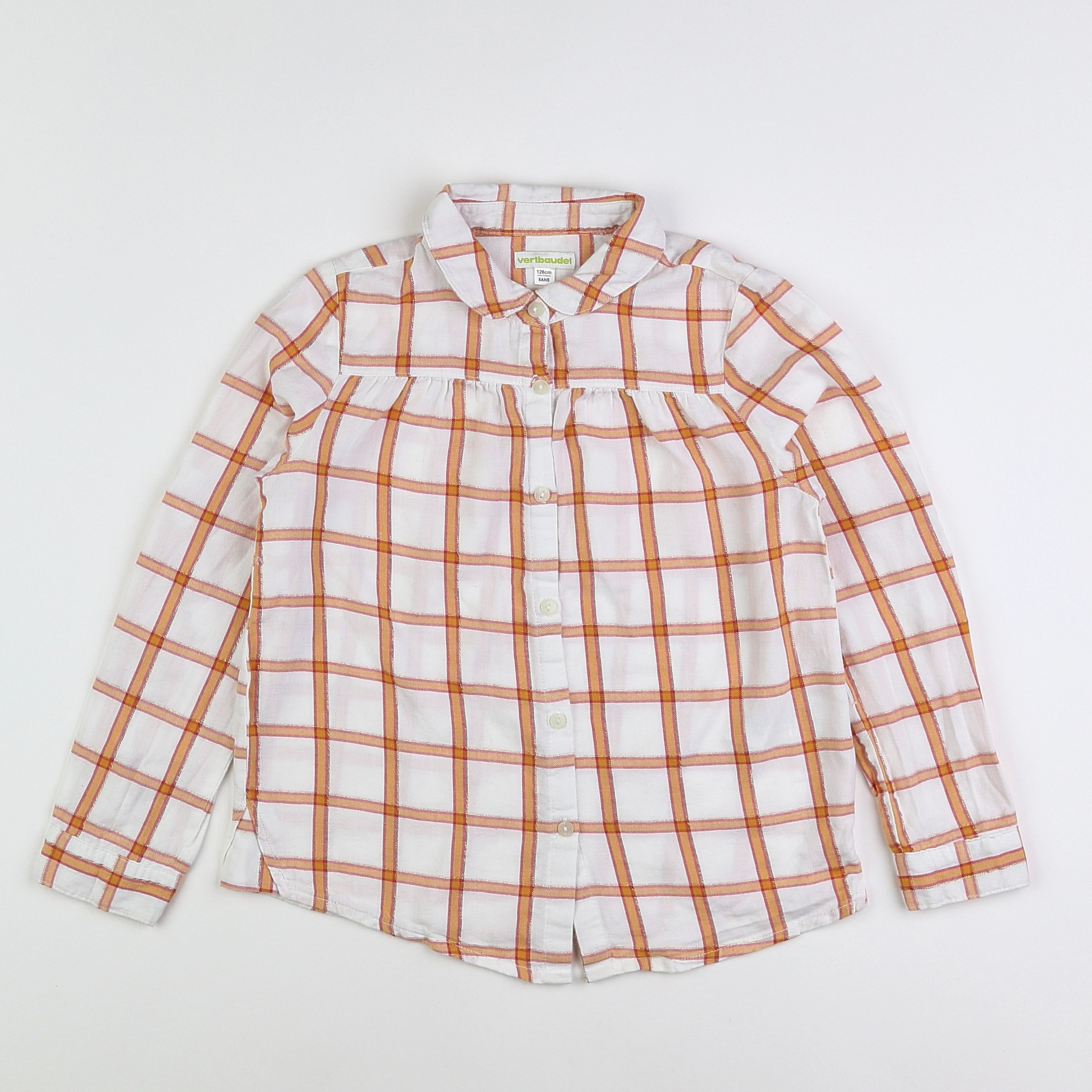 Vertbaudet - chemise orange - 8 ans