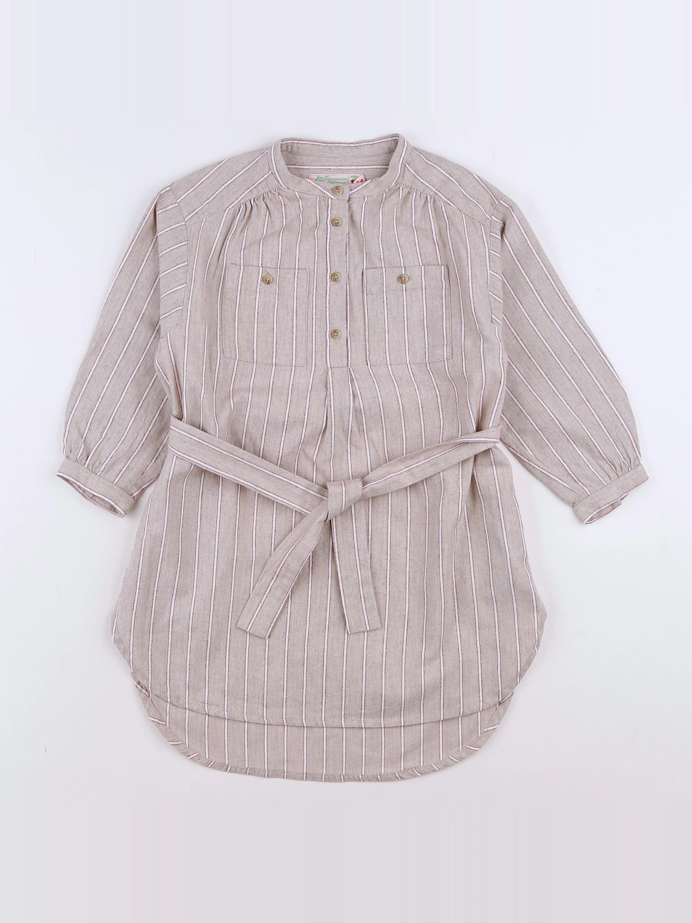Bonpoint - robe beige, rouge - 4 ans