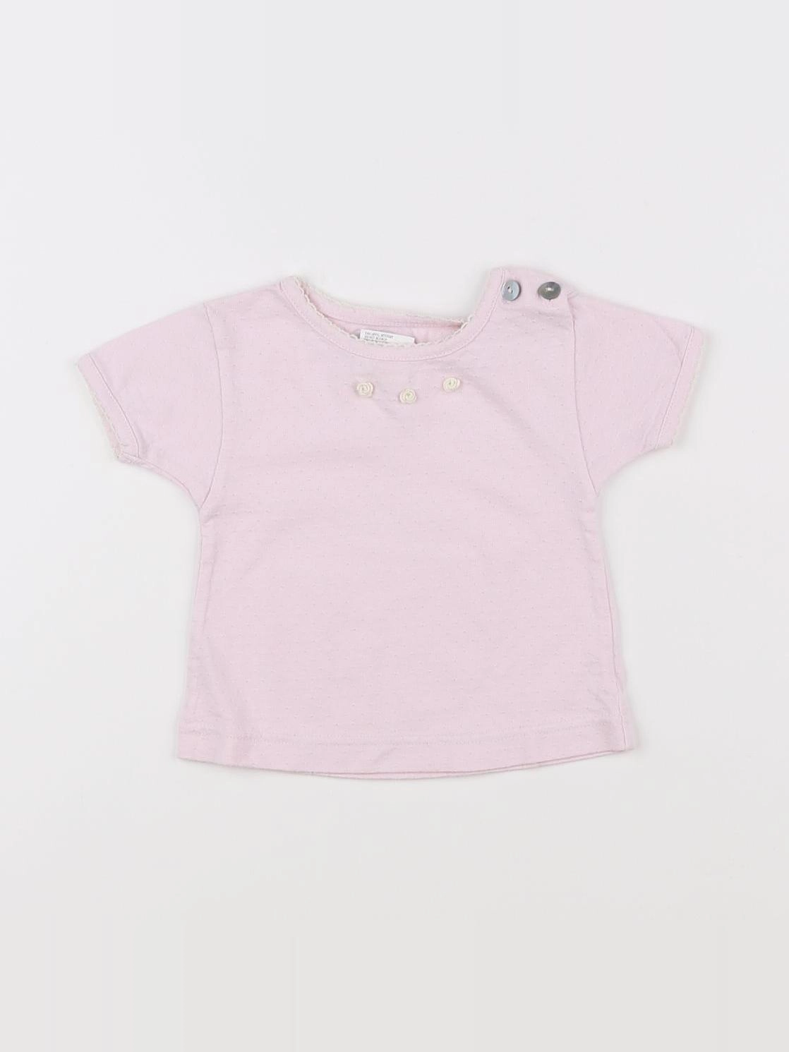Jacadi - tee-shirt rose - 6 mois