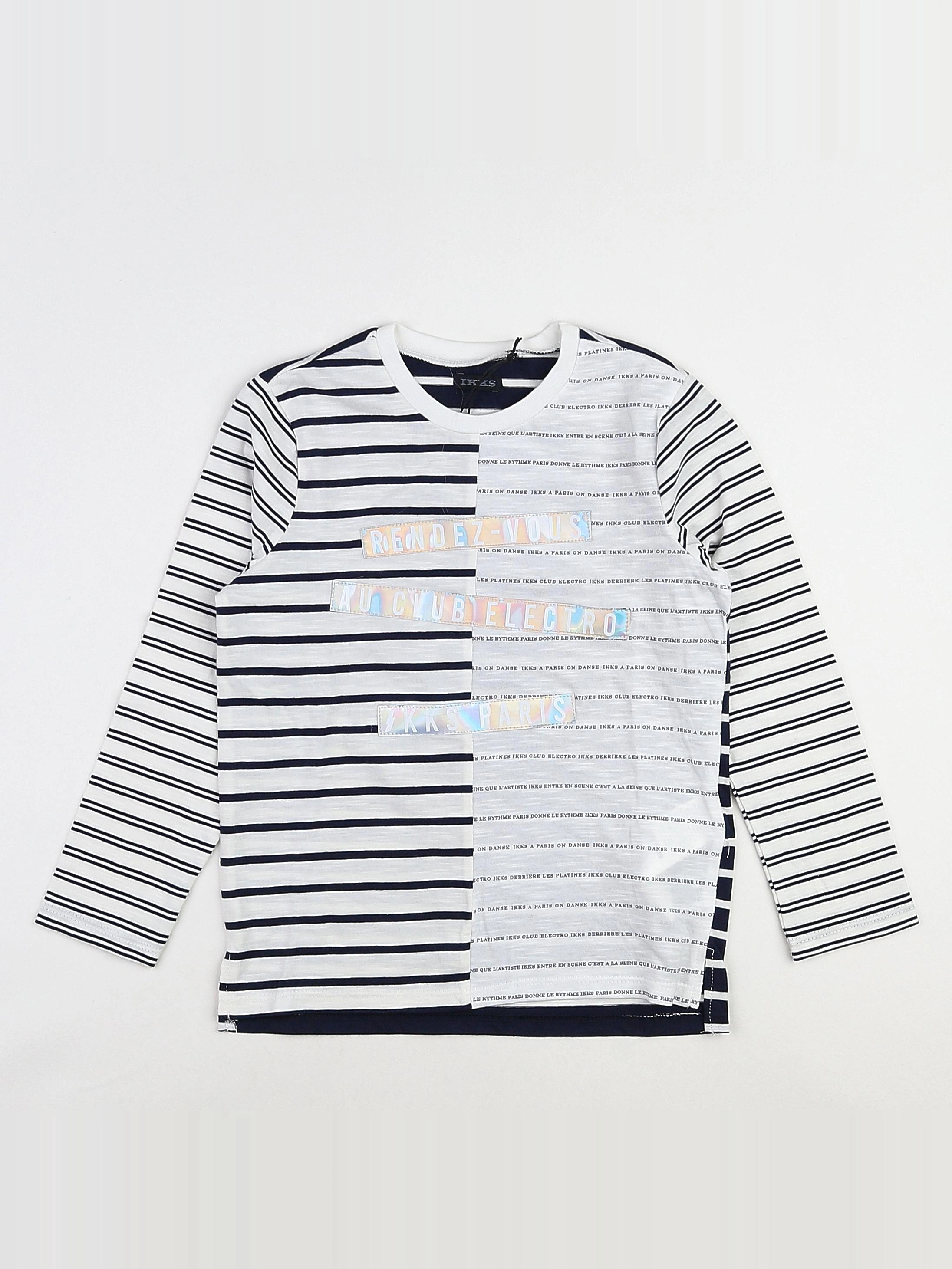 IKKS - tee-shirt blanc, bleu (neuf) - 6 ans