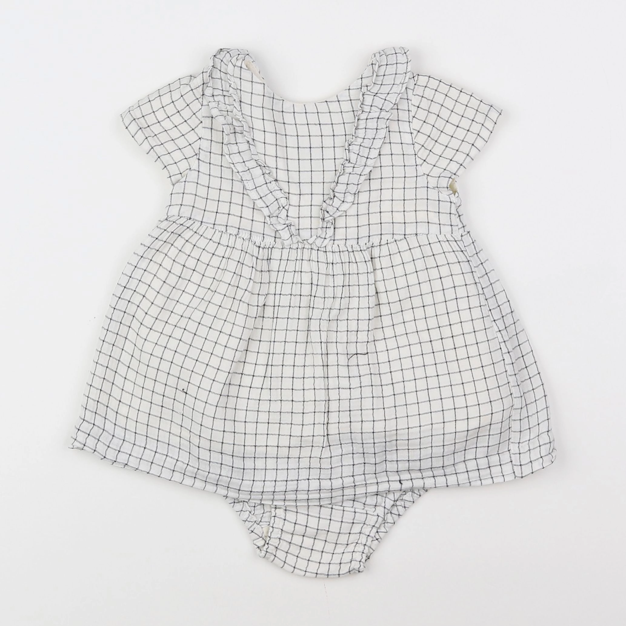 Zara - robe blanc, noir - 9/12 mois