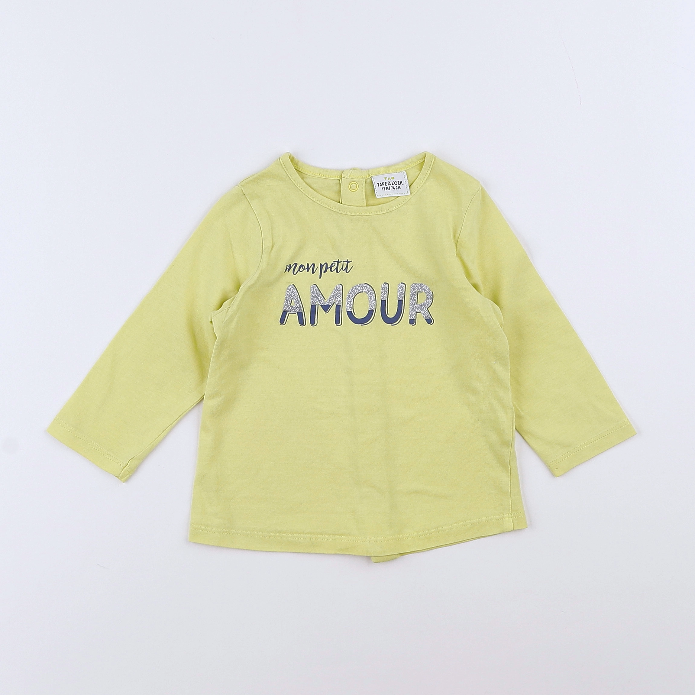 Tape à l'oeil - tee-shirt jaune, argent - 12 mois