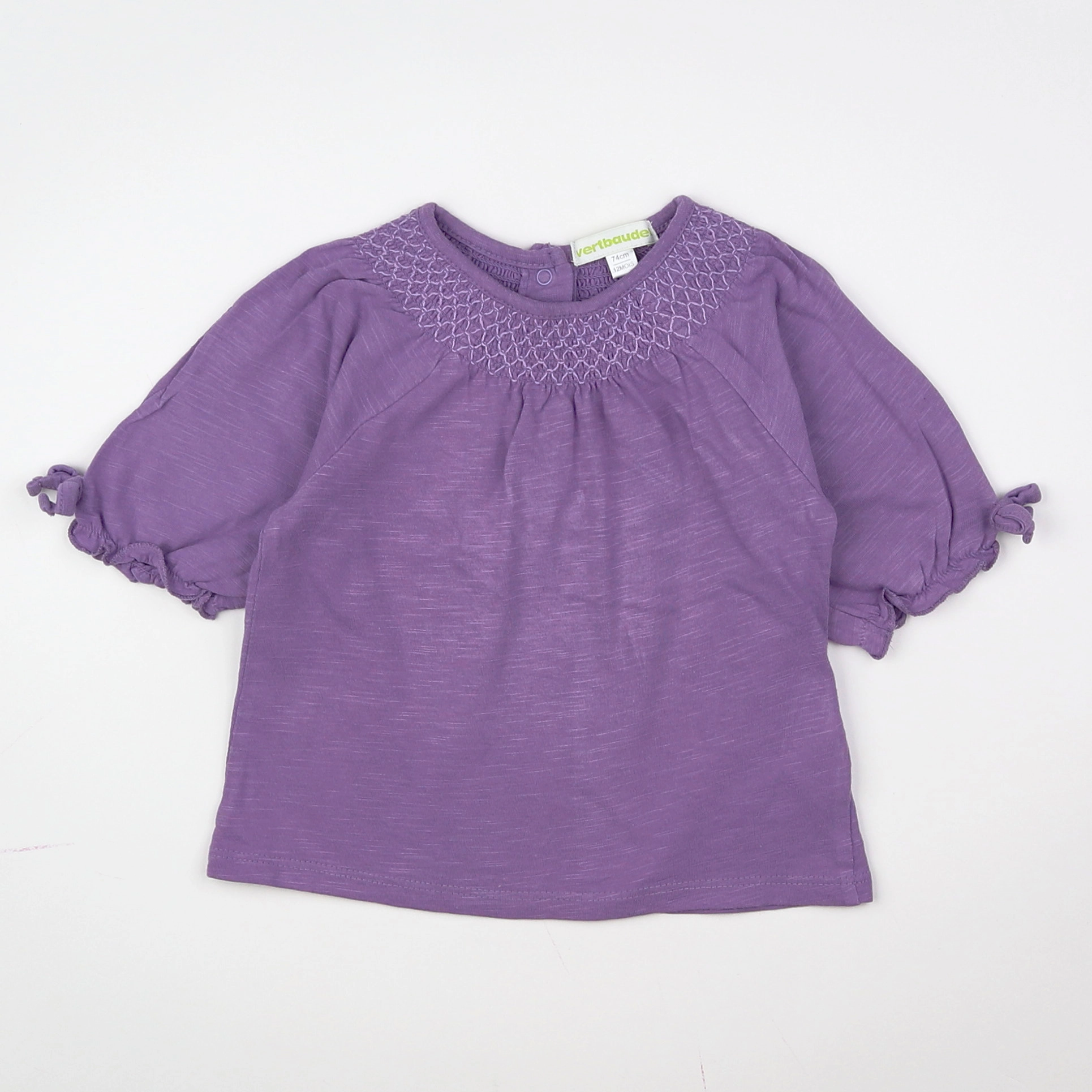 Vertbaudet - tee-shirt violet - 12 mois