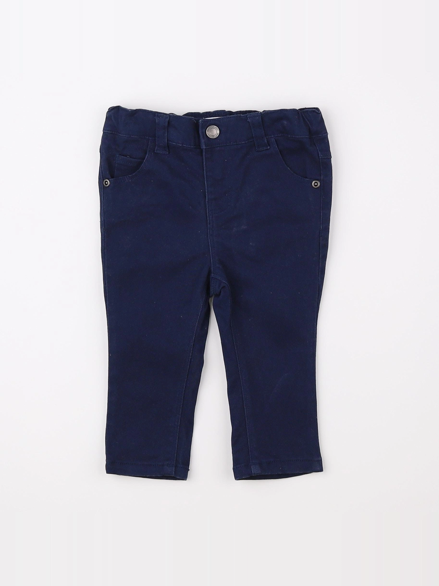 Vertbaudet - pantalon bleu - 9 mois