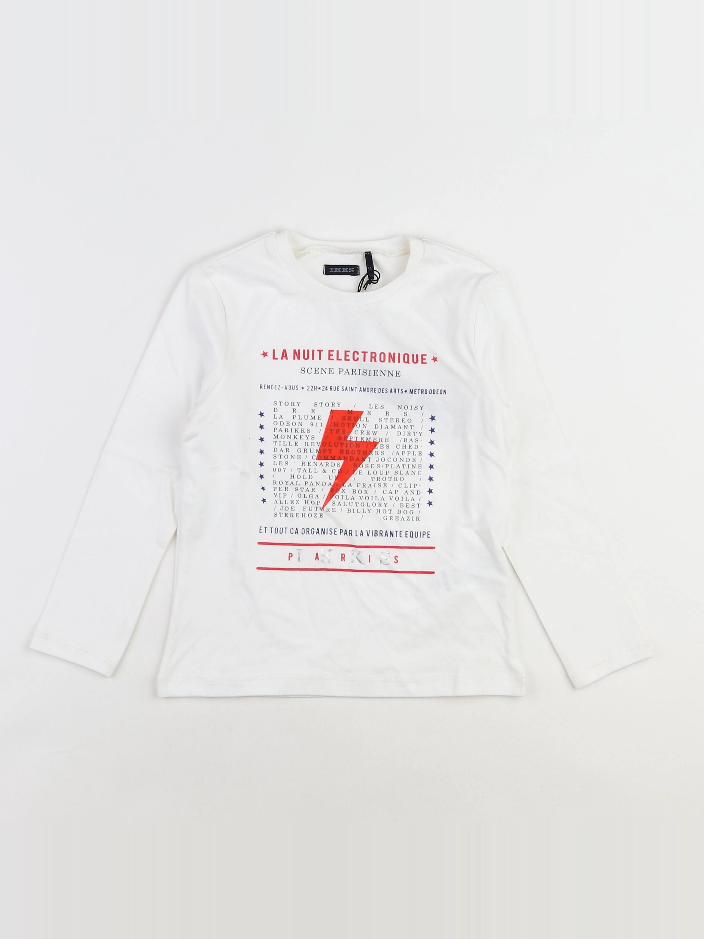 IKKS - tee-shirt gris, blanc (neuf) - 5 ans