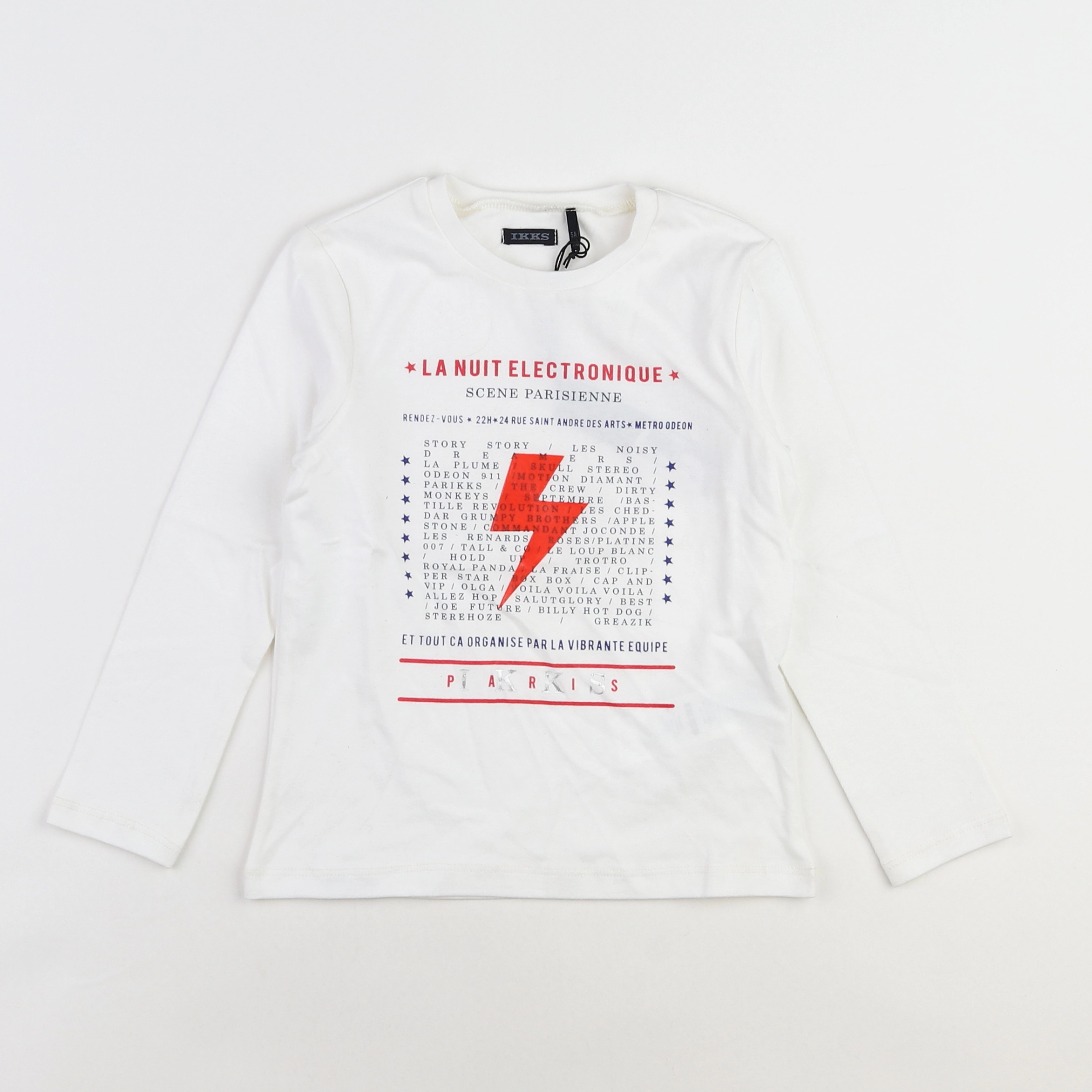 IKKS - tee-shirt gris, blanc (neuf) - 5 ans
