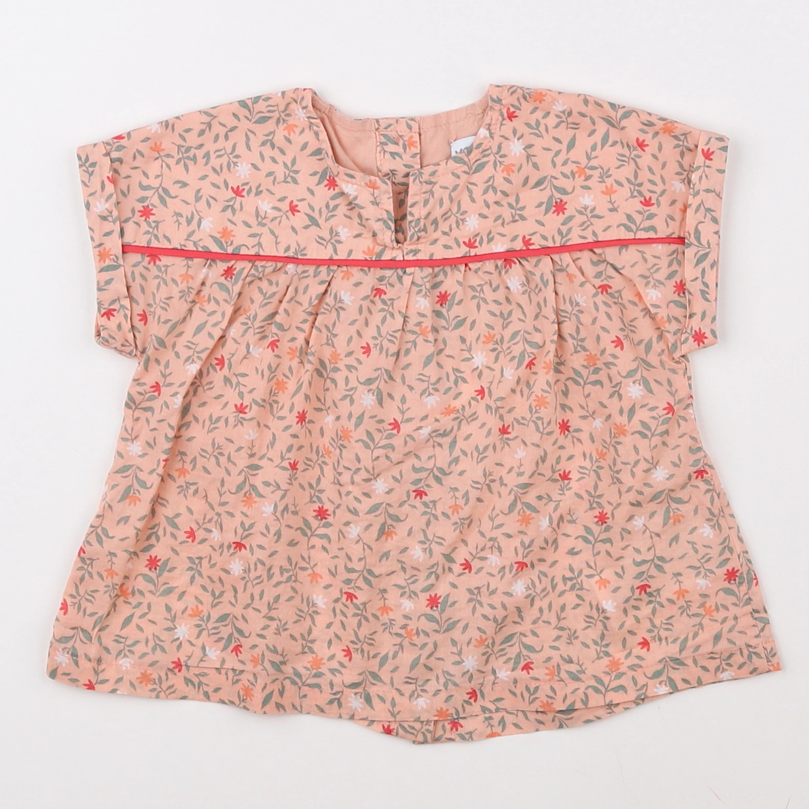 Vertbaudet - blouse orange, vert - 9 mois