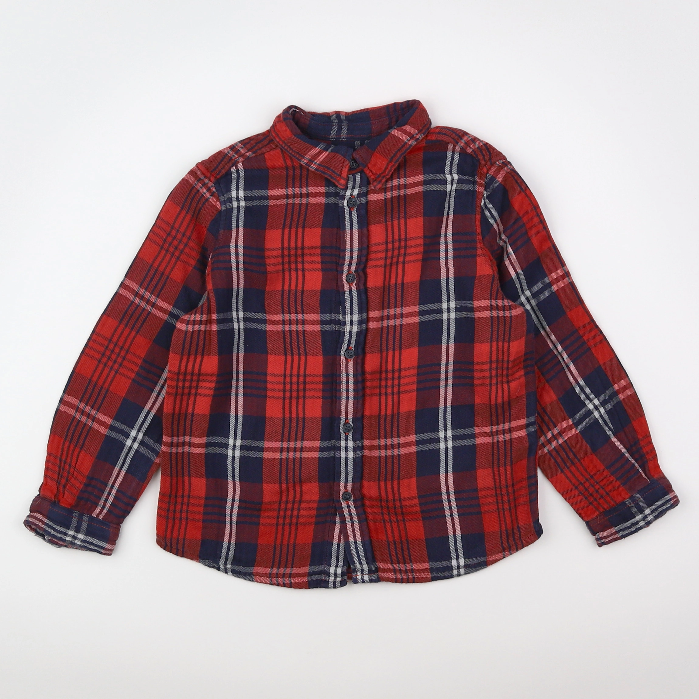 Bonpoint - chemise bleu, rouge - 4 ans