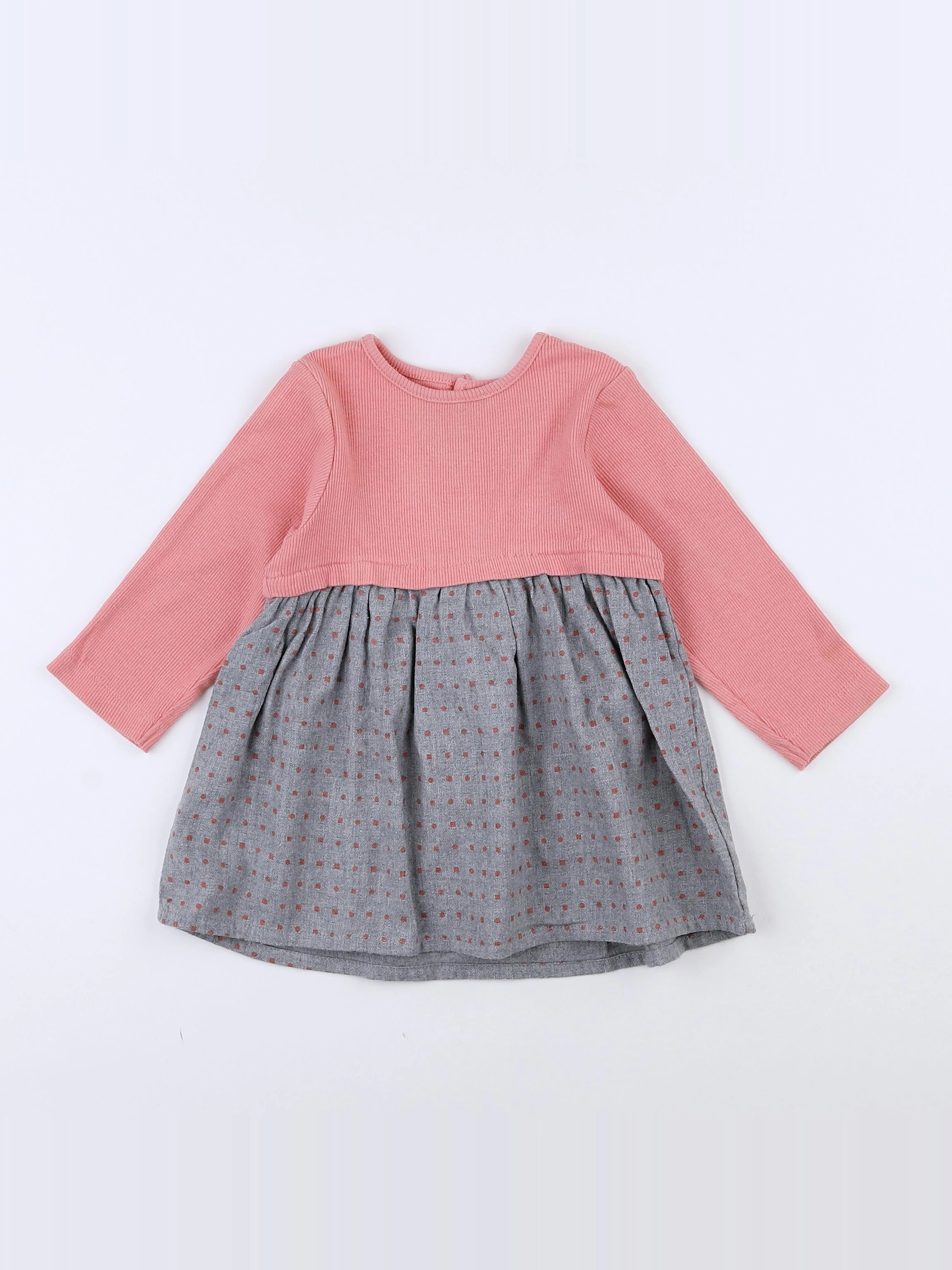 Noukie's - robe gris, rose - 9 mois