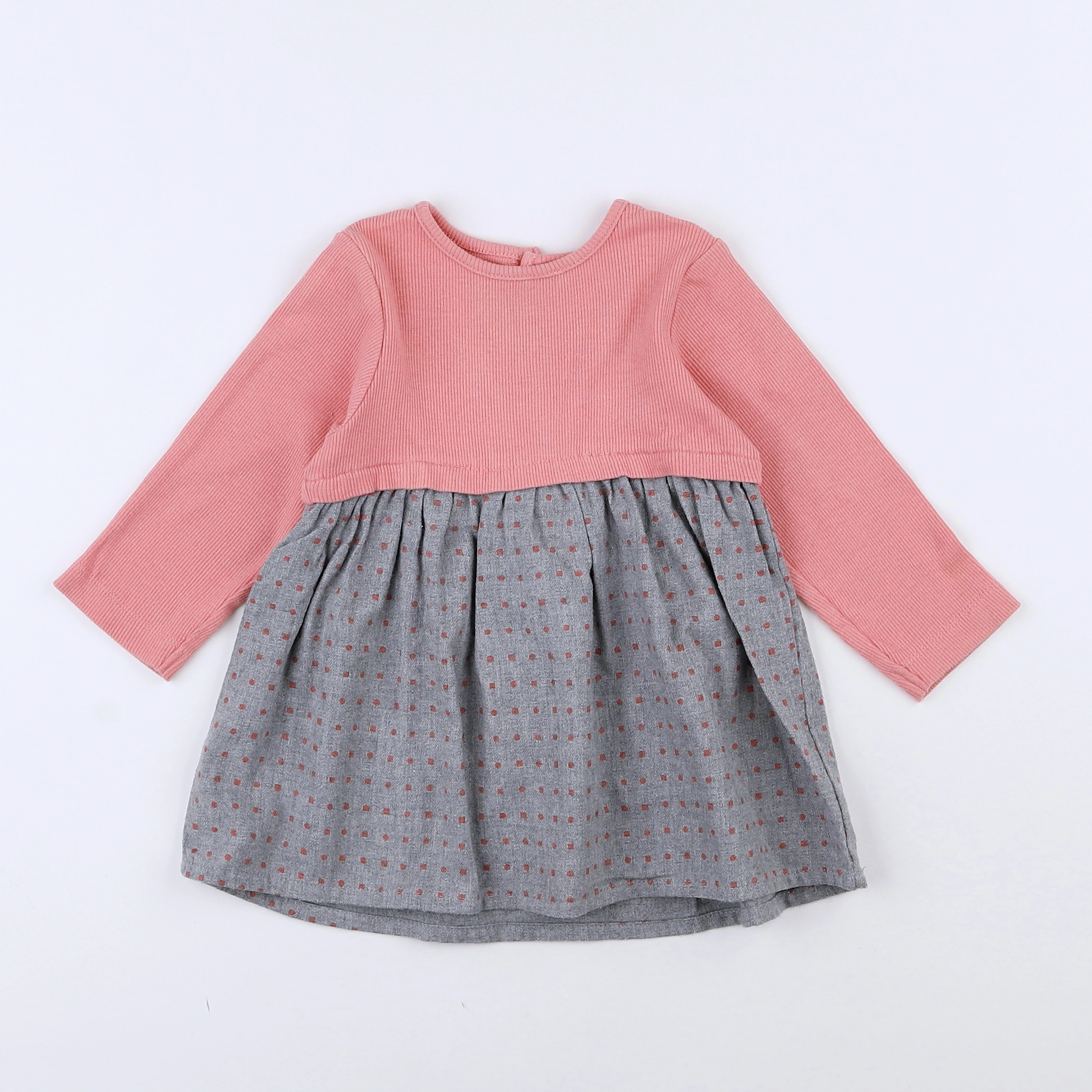 Noukie's - robe gris, rose - 9 mois