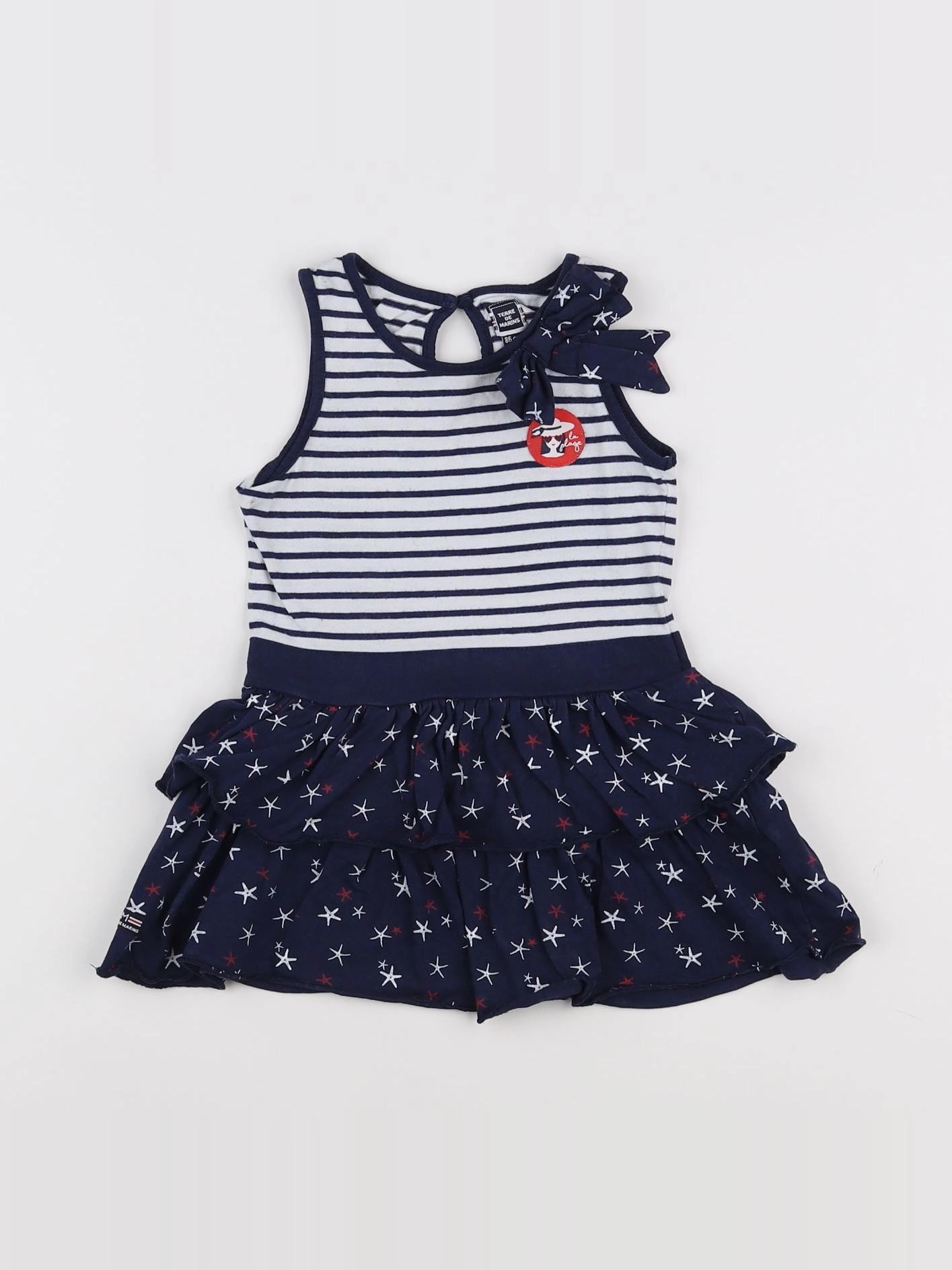 Terre de marins - robe blanc, bleu - 12 mois