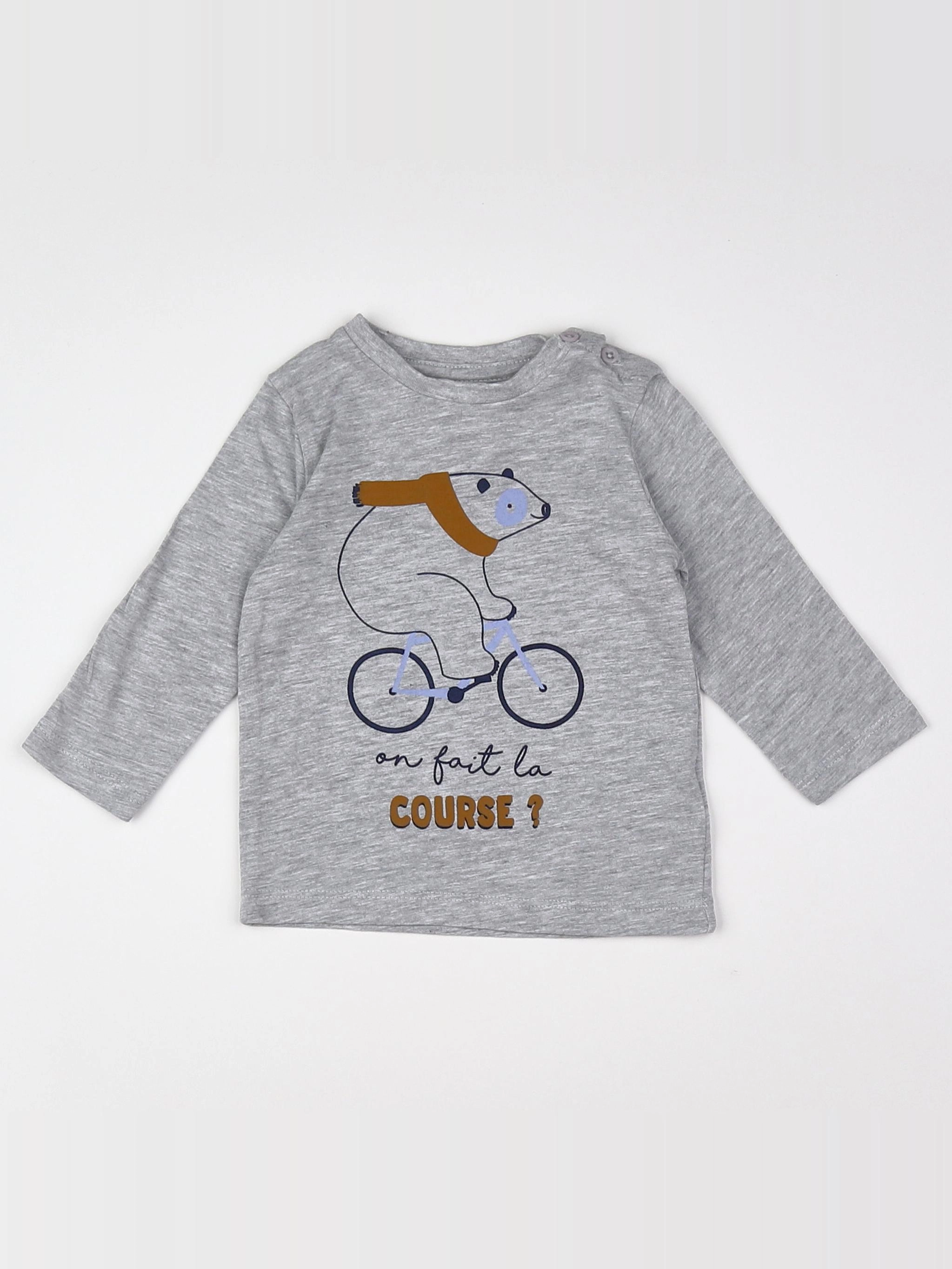 Vertbaudet - tee-shirt gris - 3 mois