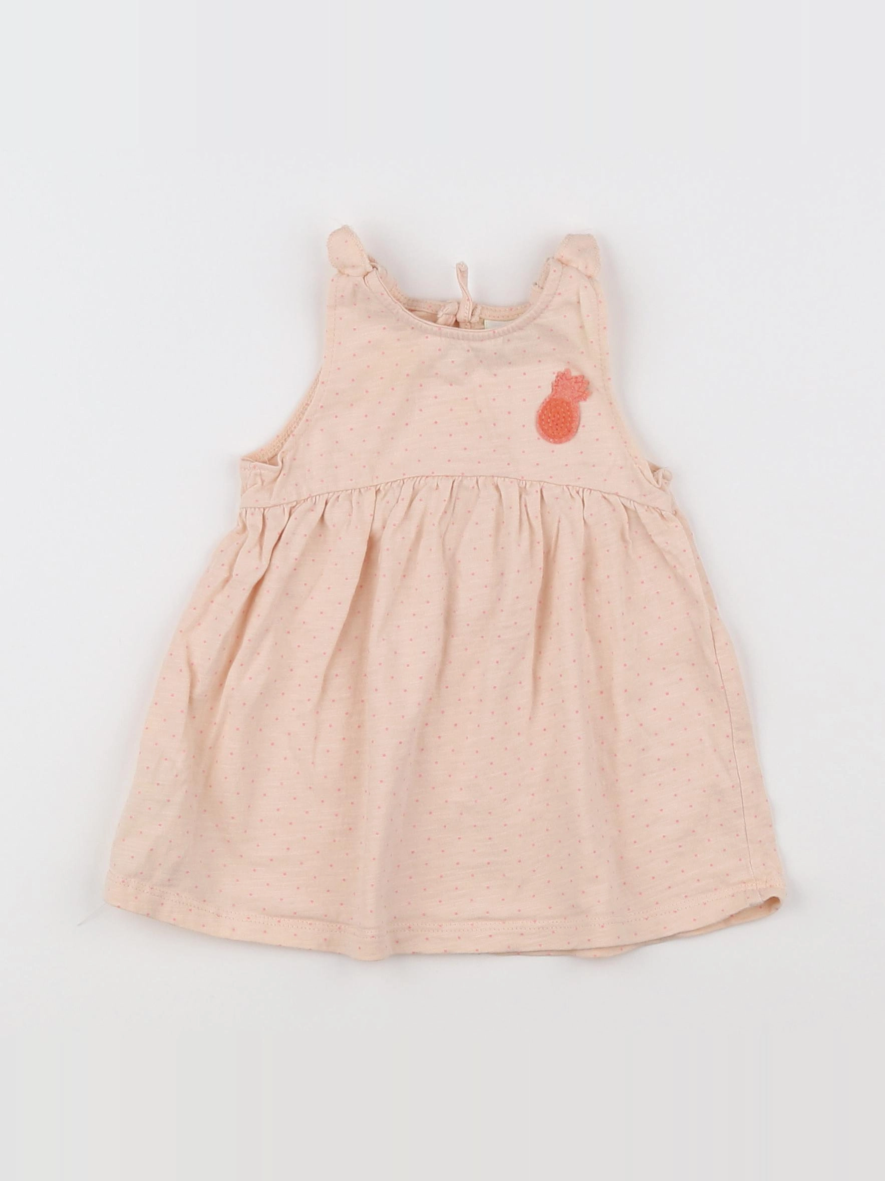 Tape à l'oeil - robe orange - 6 mois