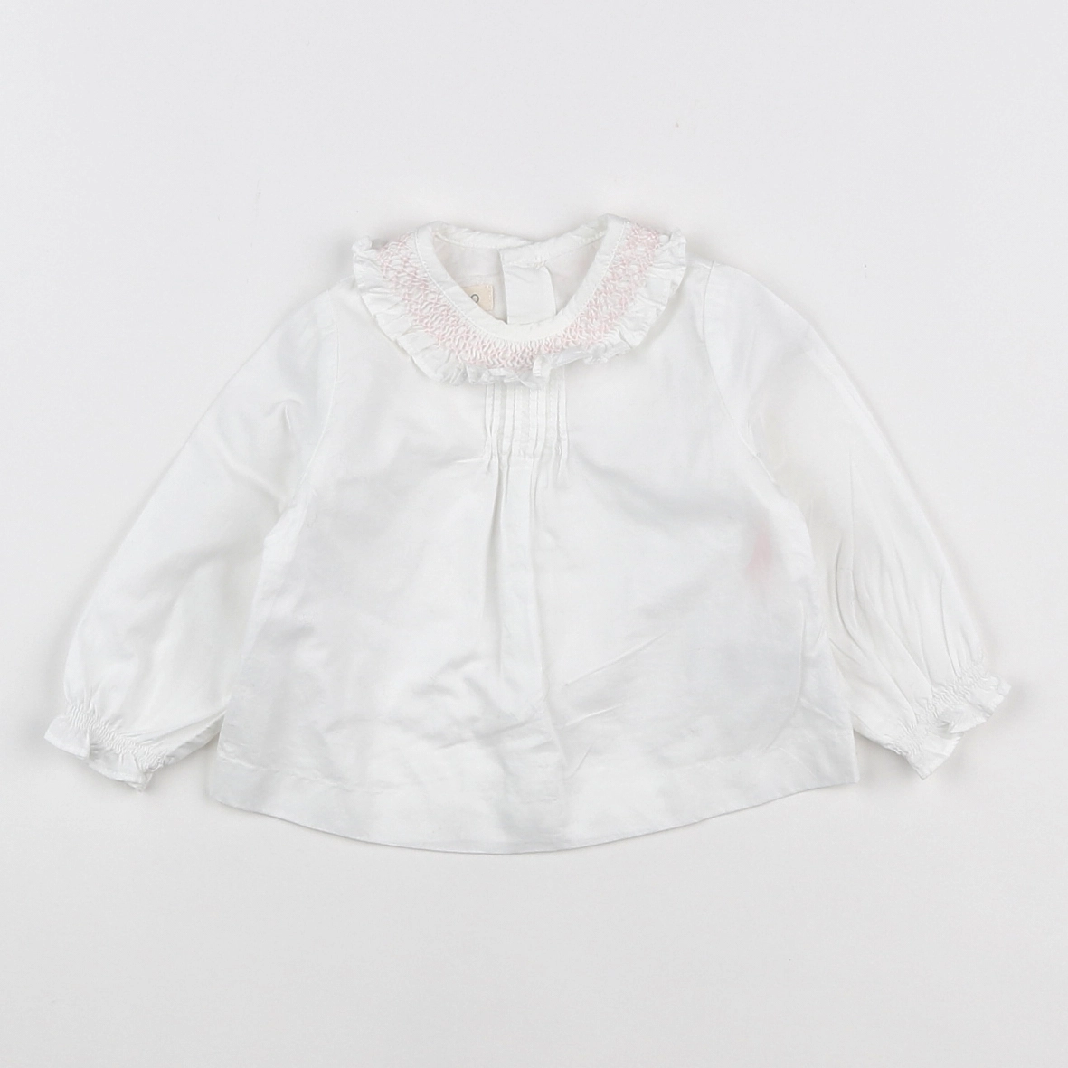 Gocco - blouse blanc, rose - 3/6 mois