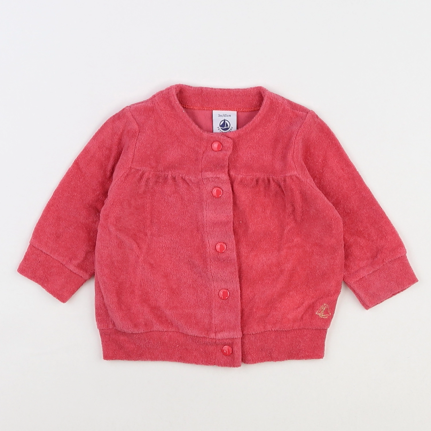 Petit Bateau - gilet rose - 3 mois