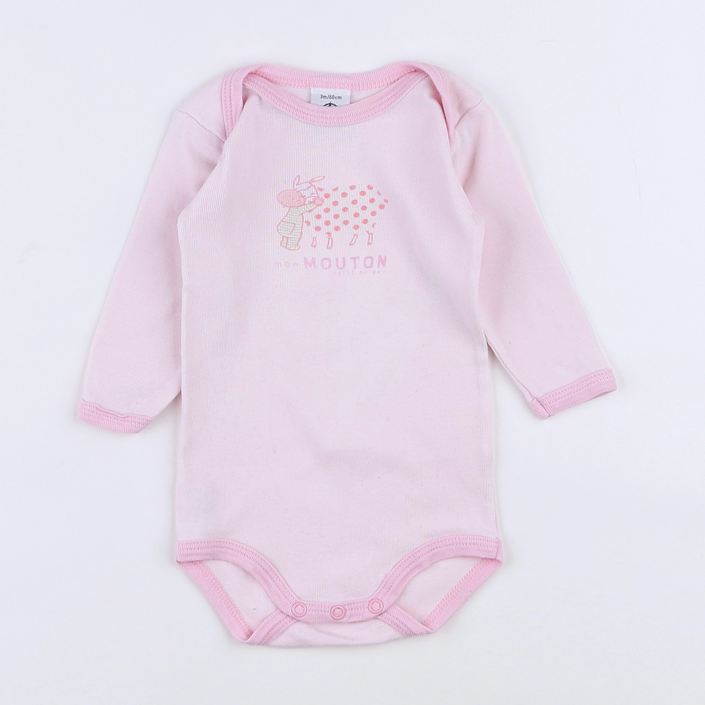 Petit Bateau - body rose - 3 mois