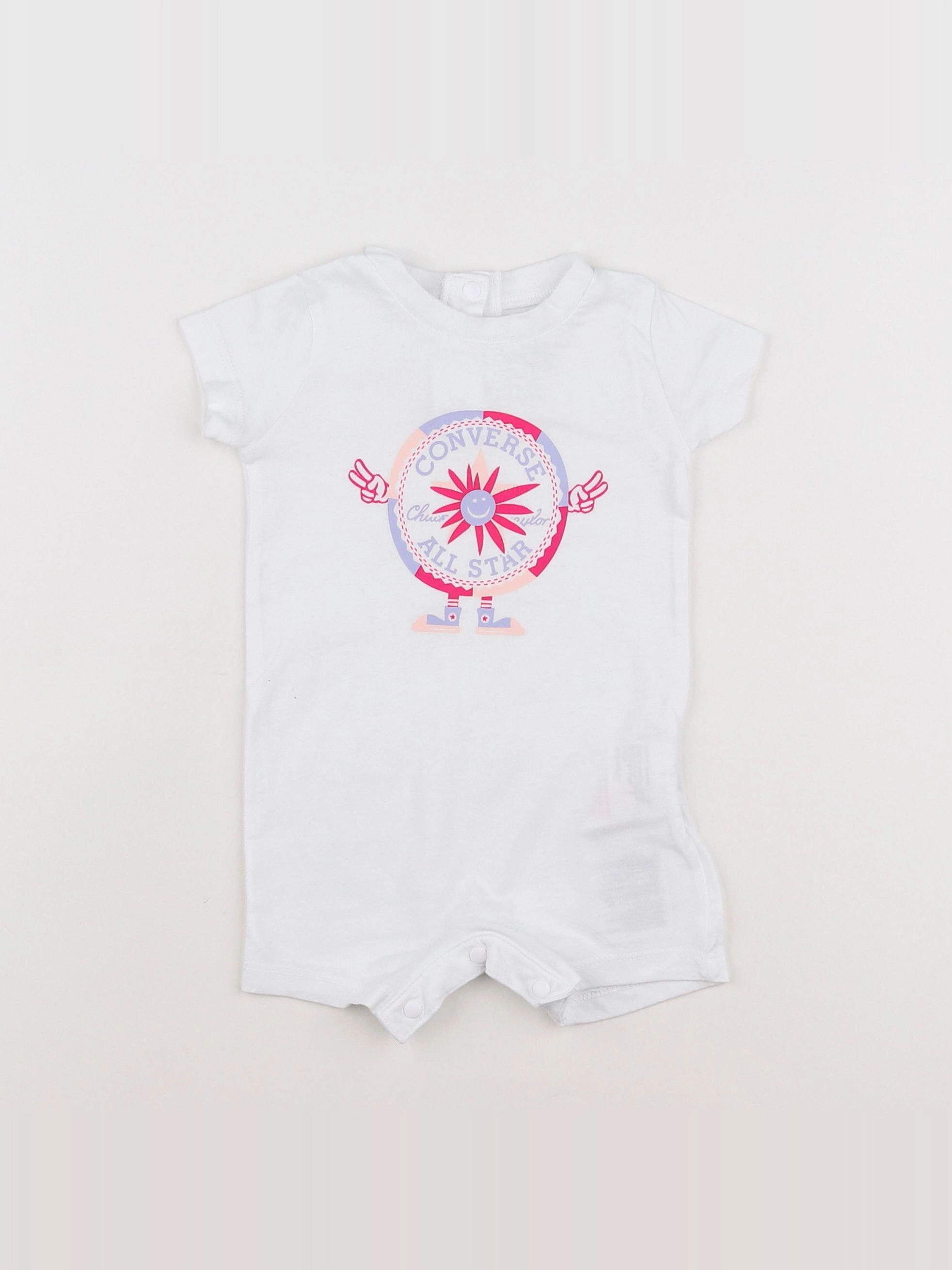 Converse - combinaison blanc, rose - 3 mois