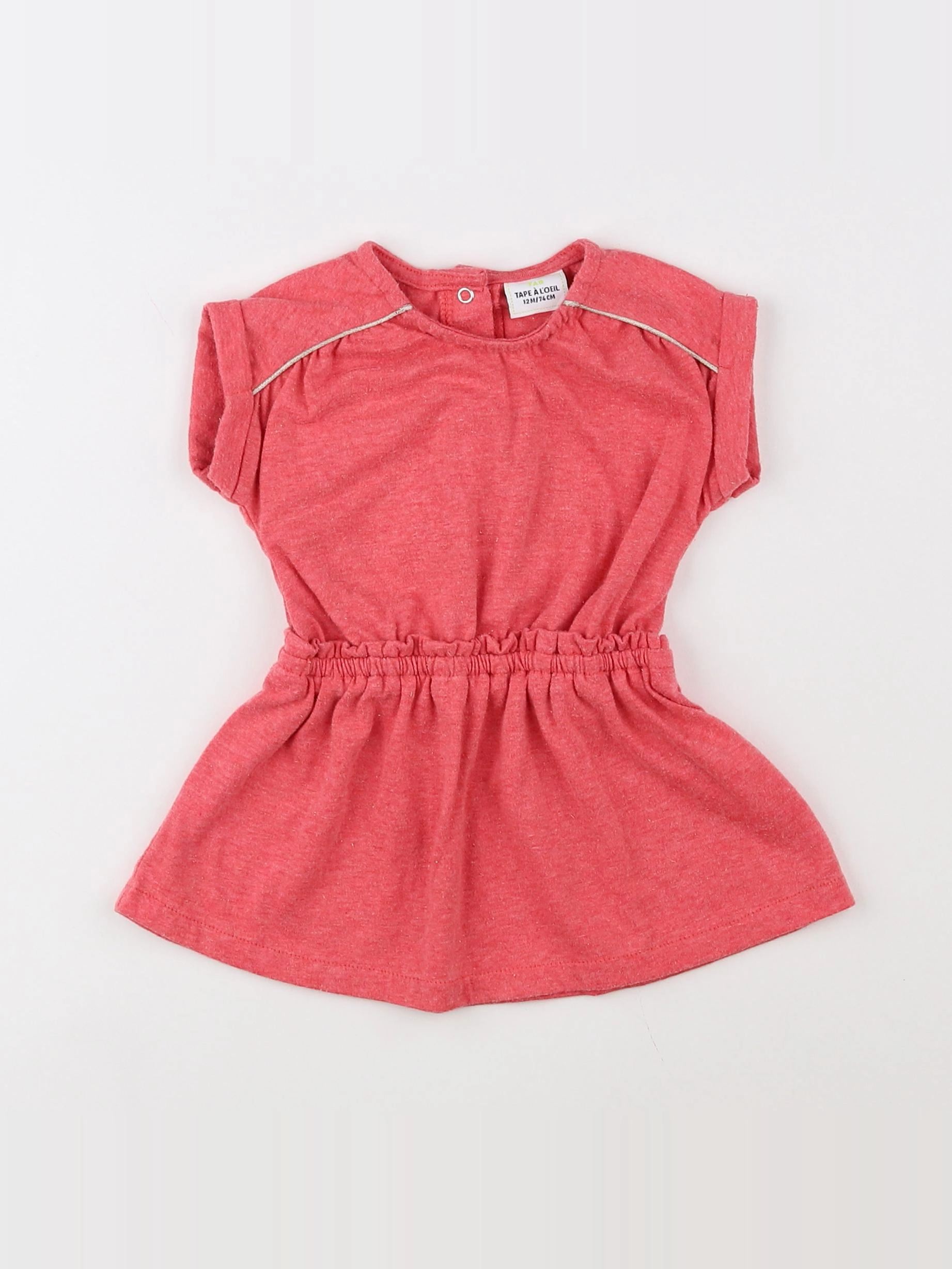 Tape à l'oeil - robe rose, or - 12 mois