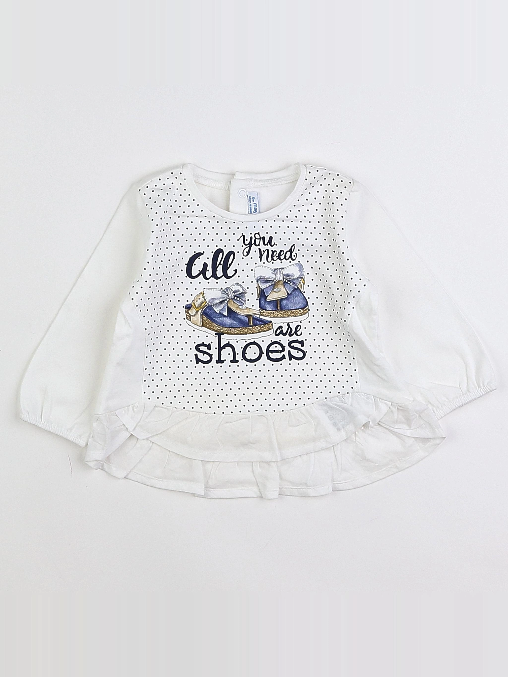 Mayoral - tee-shirt blanc (état neuf) - 6 mois