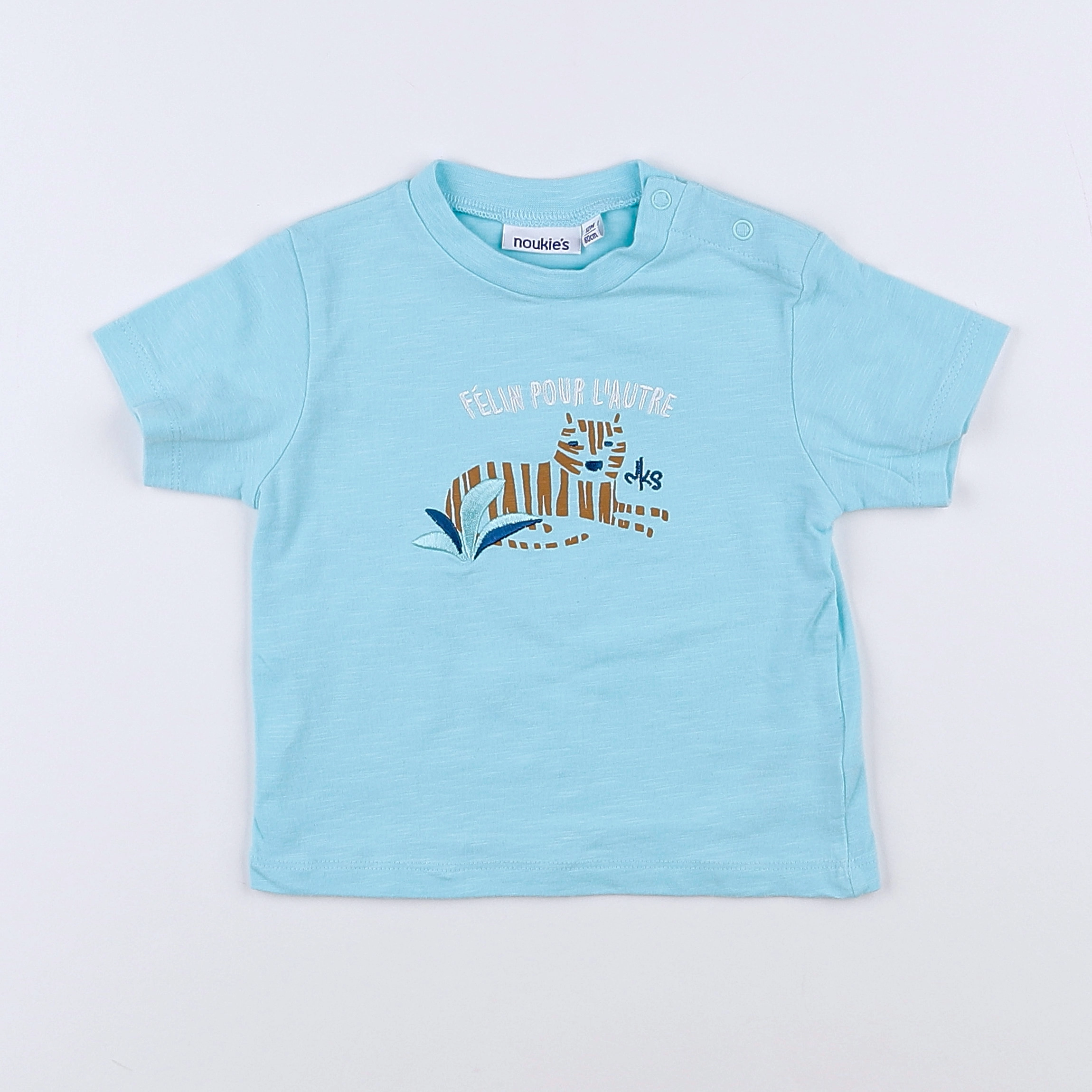 Noukie's - tee-shirt bleu - 12 mois