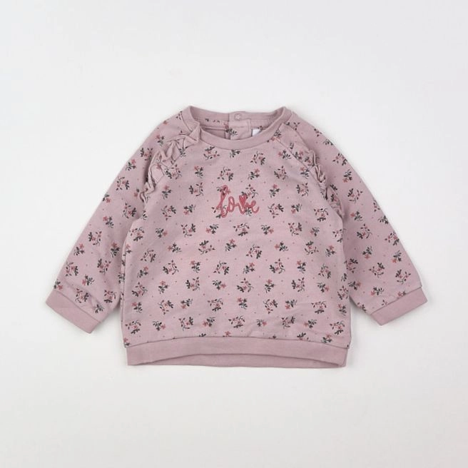 Vertbaudet - sweat violet - 3 mois