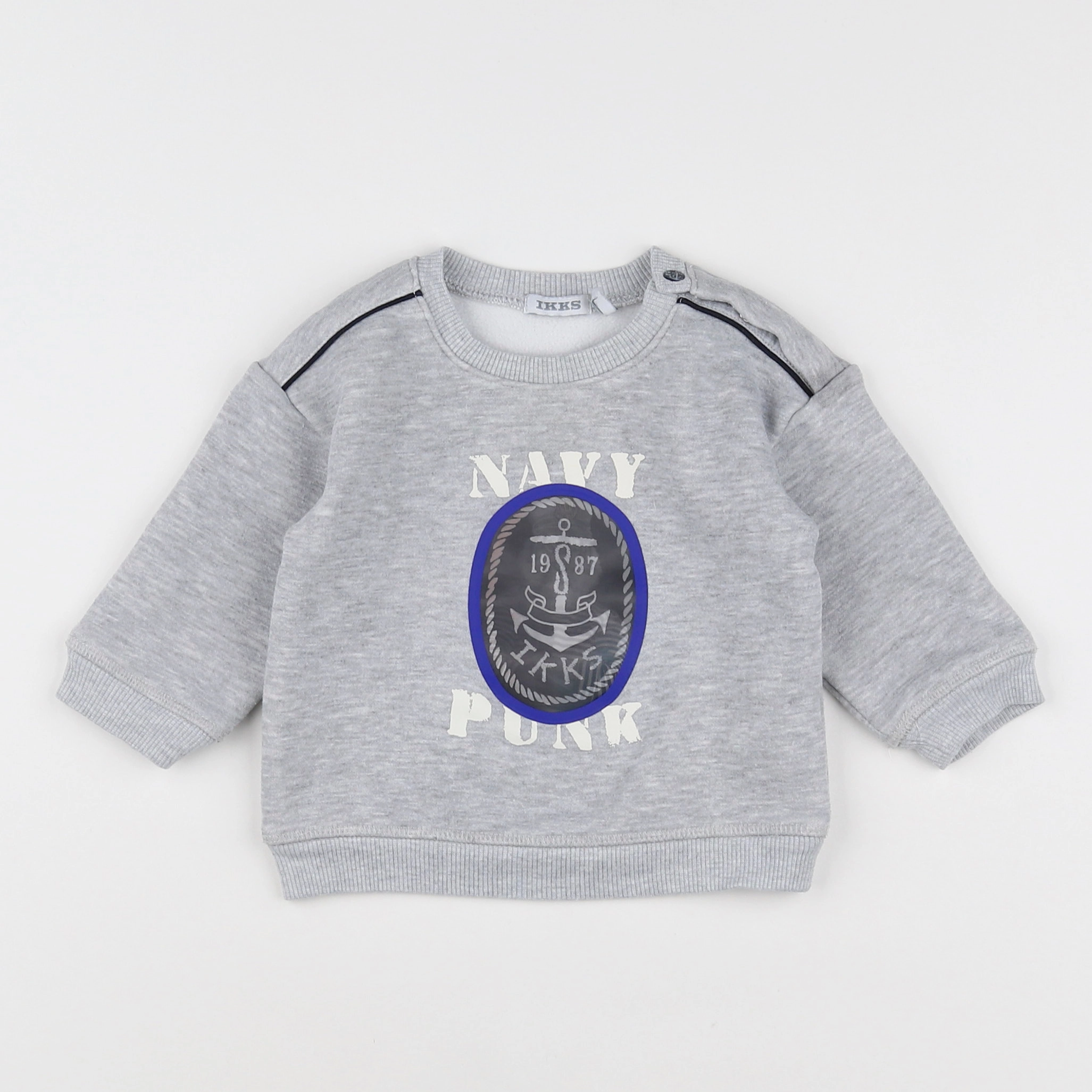 IKKS - sweat gris - 6 mois