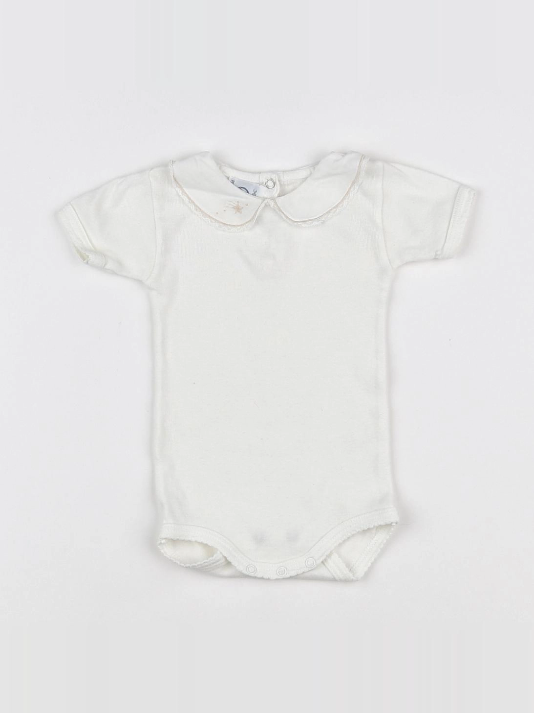Petit Bateau - body à col blanc - 3 mois