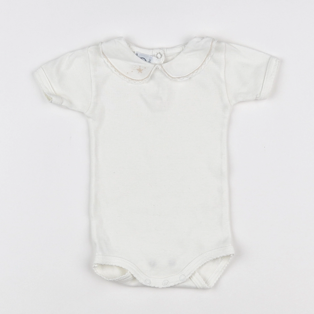 Petit Bateau - body à col blanc - 3 mois